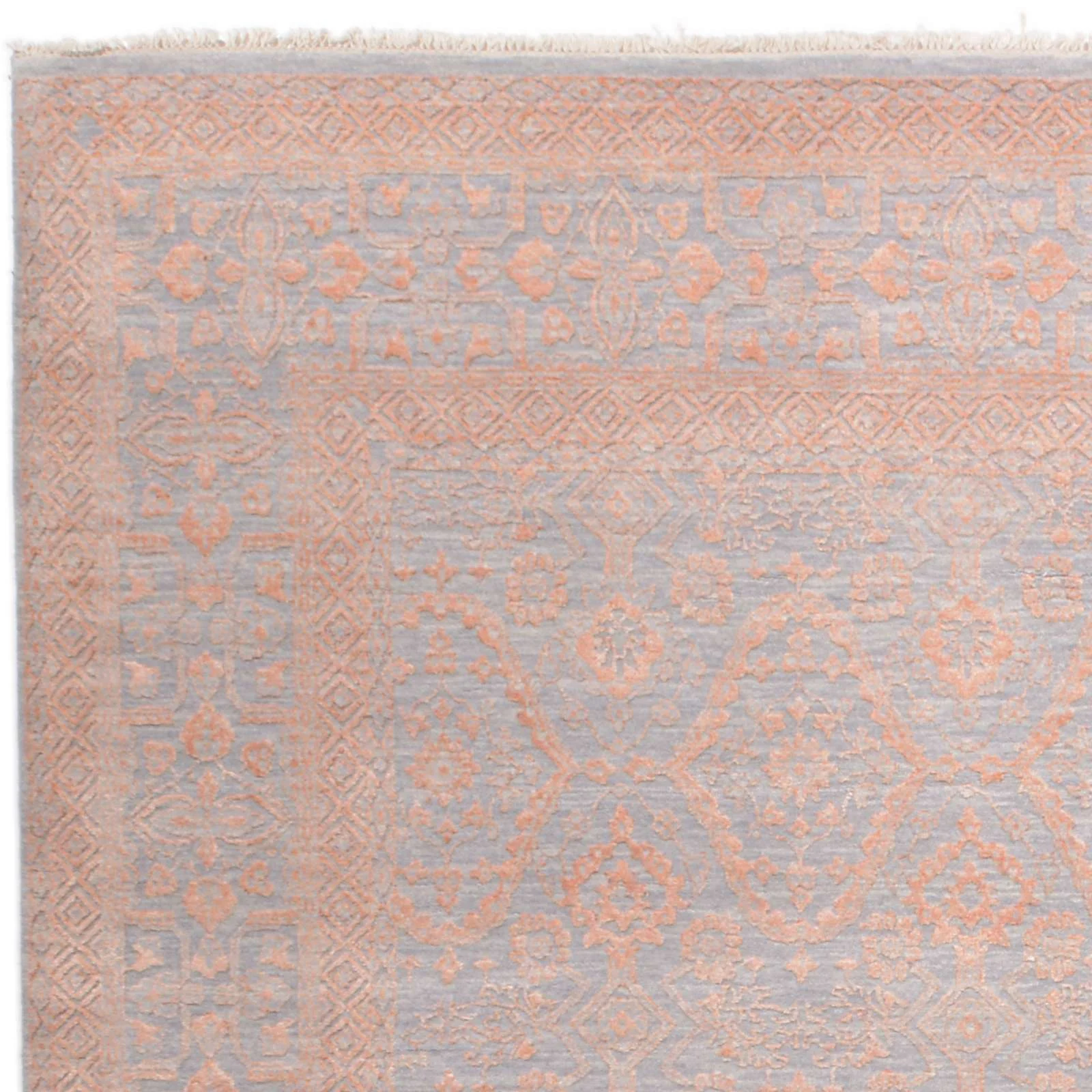 Indian Rug 247 × 305 cm in Wool & Silk, hand-knotted - Image 6