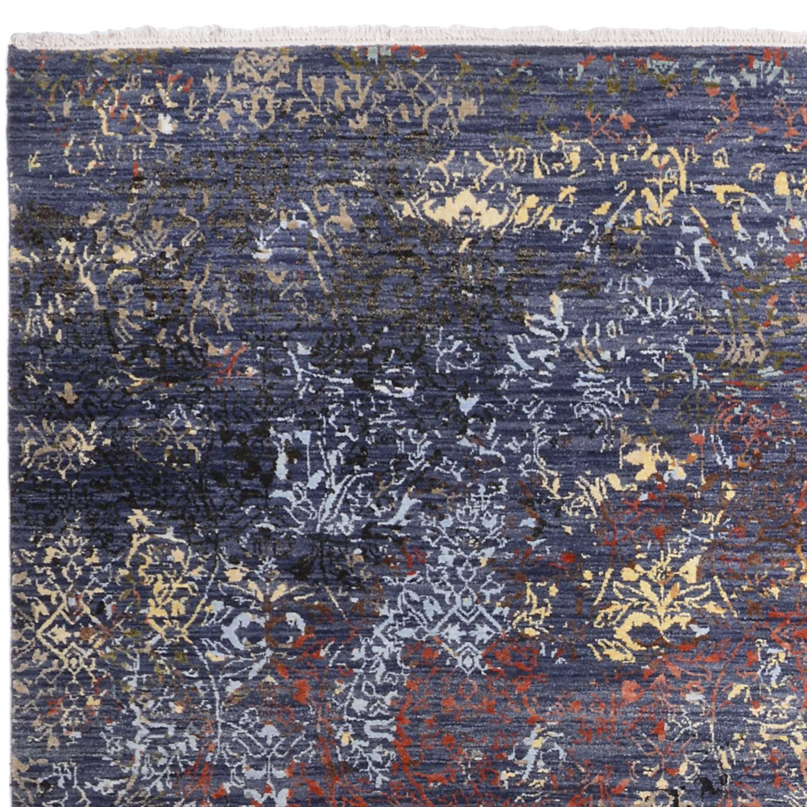 Hand-Knotted Indian Rug, 276 × 362 cm, Wool & Silk - Image 6
