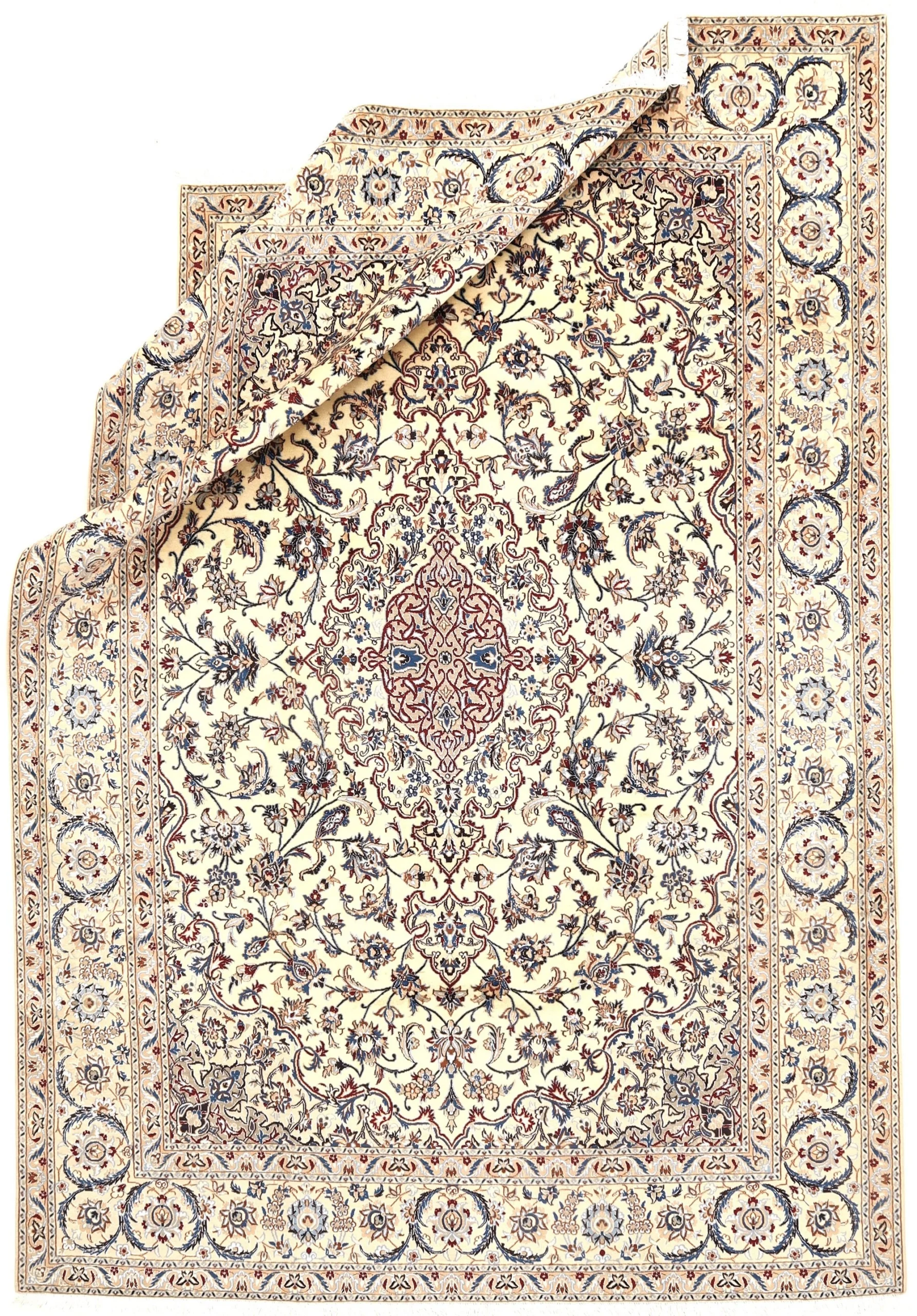 Alternative view of Hand-Knotted Nain Persian Rug, 305 × 205 cm, Wool & Silk