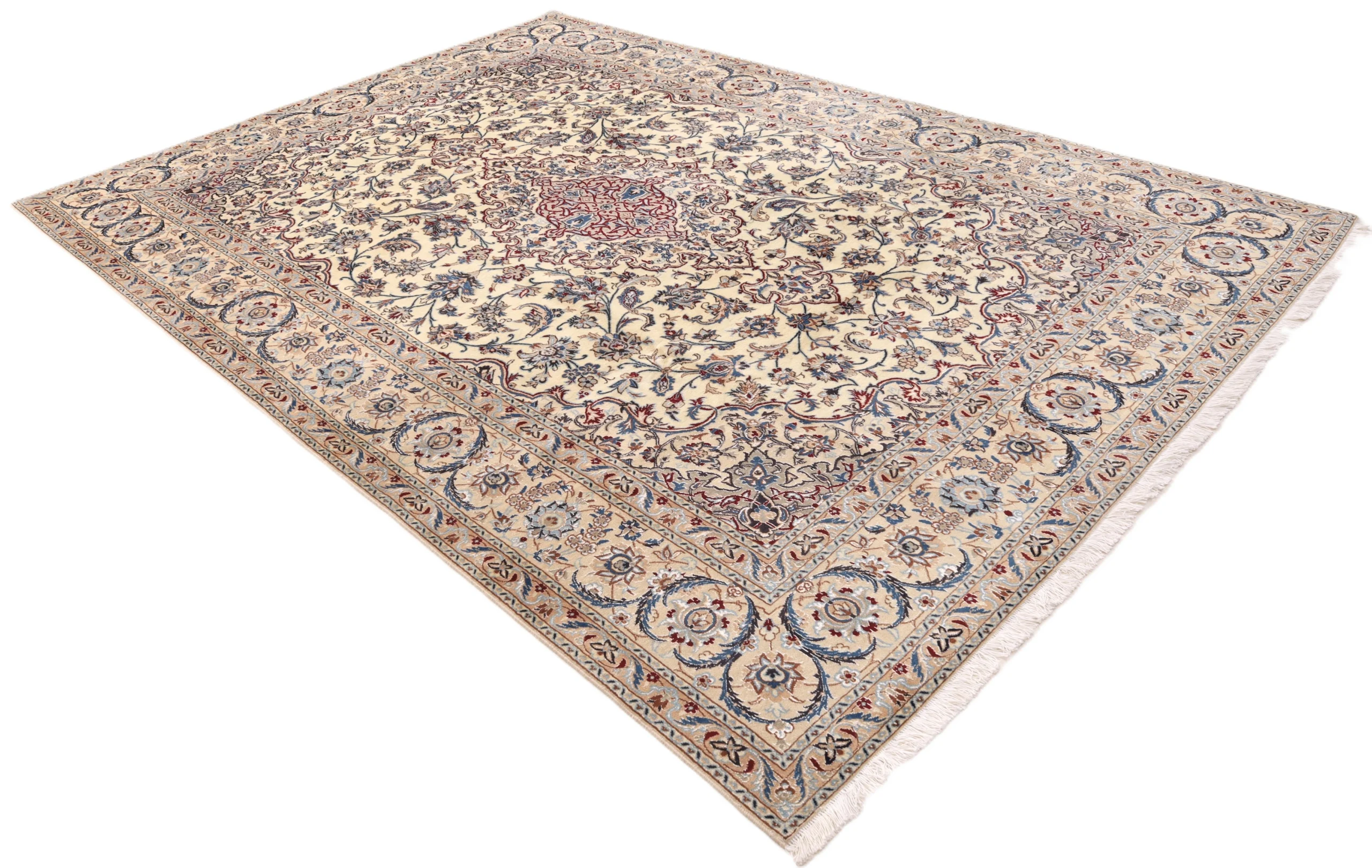 Hand-Knotted Nain Persian Rug, 305 × 205 cm, Wool & Silk - Image 3