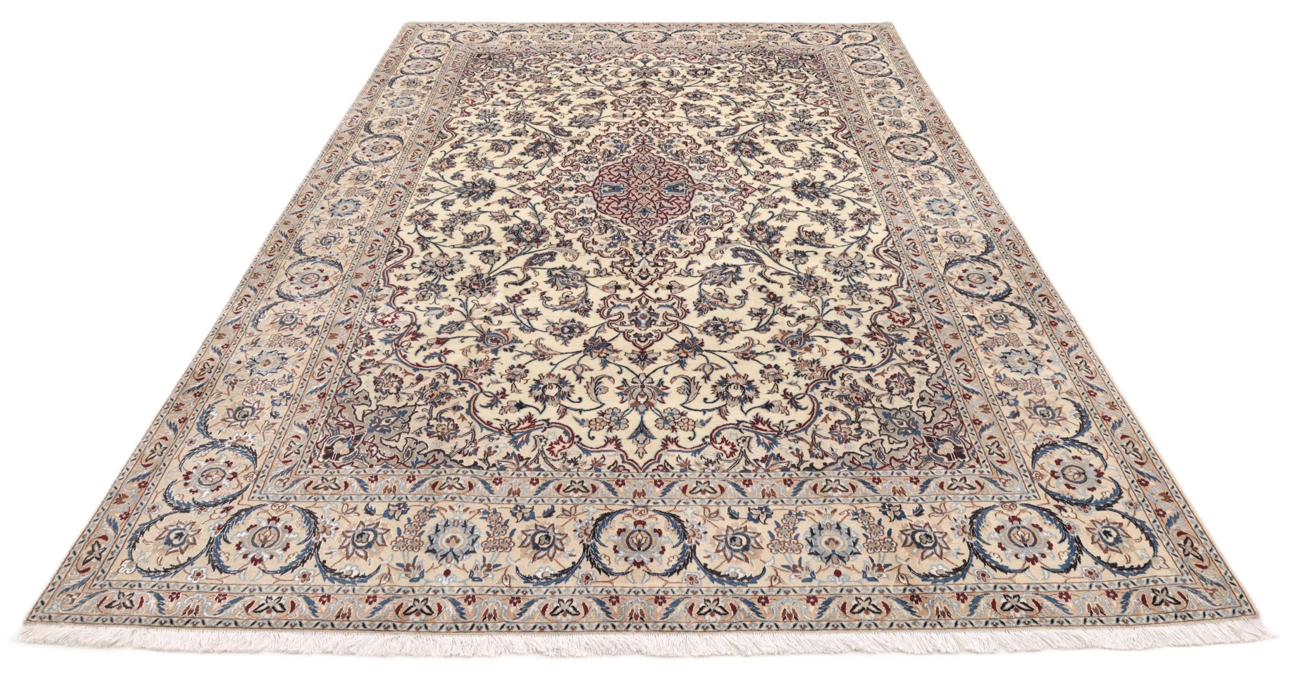 Hand-Knotted Nain Persian Rug, 305 × 205 cm, Wool & Silk - Image 6