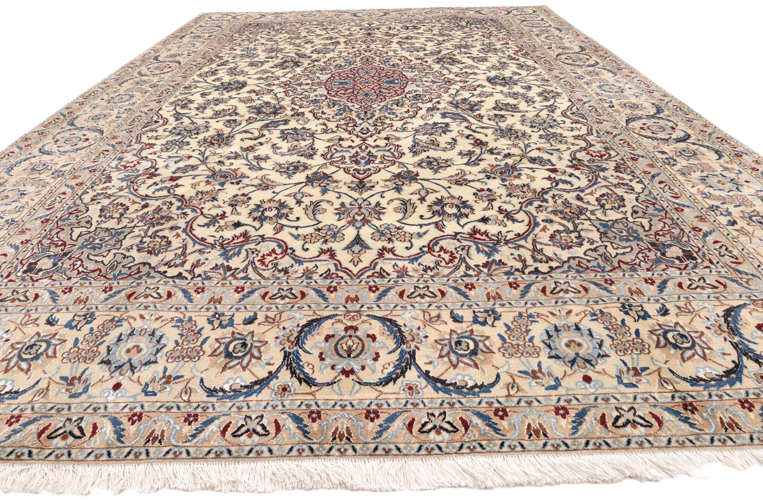 Hand-Knotted Nain Persian Rug, 305 × 205 cm, Wool & Silk - Image 9