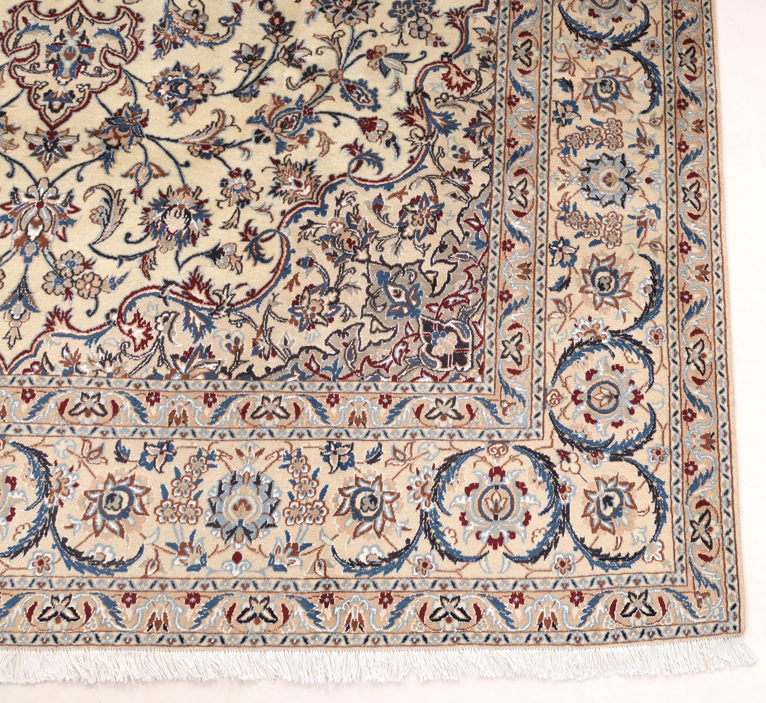 Hand-Knotted Nain Persian Rug, 305 × 205 cm, Wool & Silk - Image 11