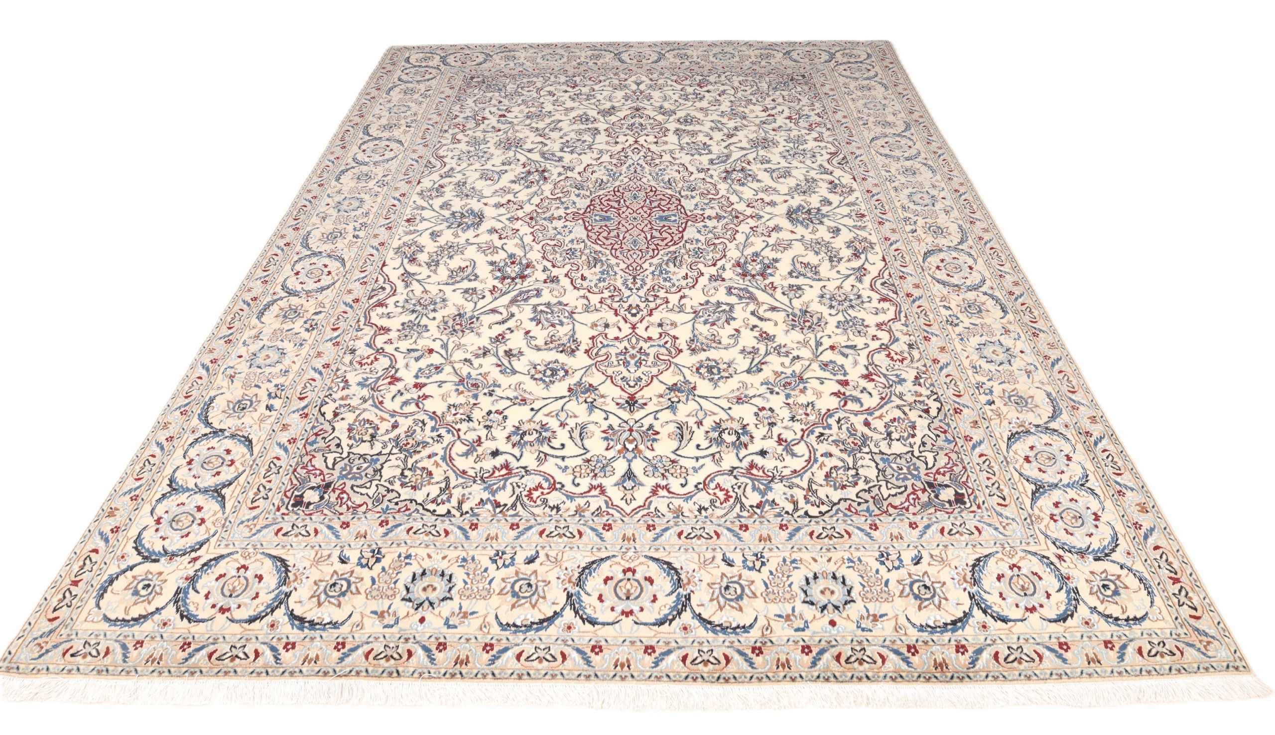 Hand-Knotted Nain Persian Rug, 305 × 205 cm, Wool & Silk - Image 12