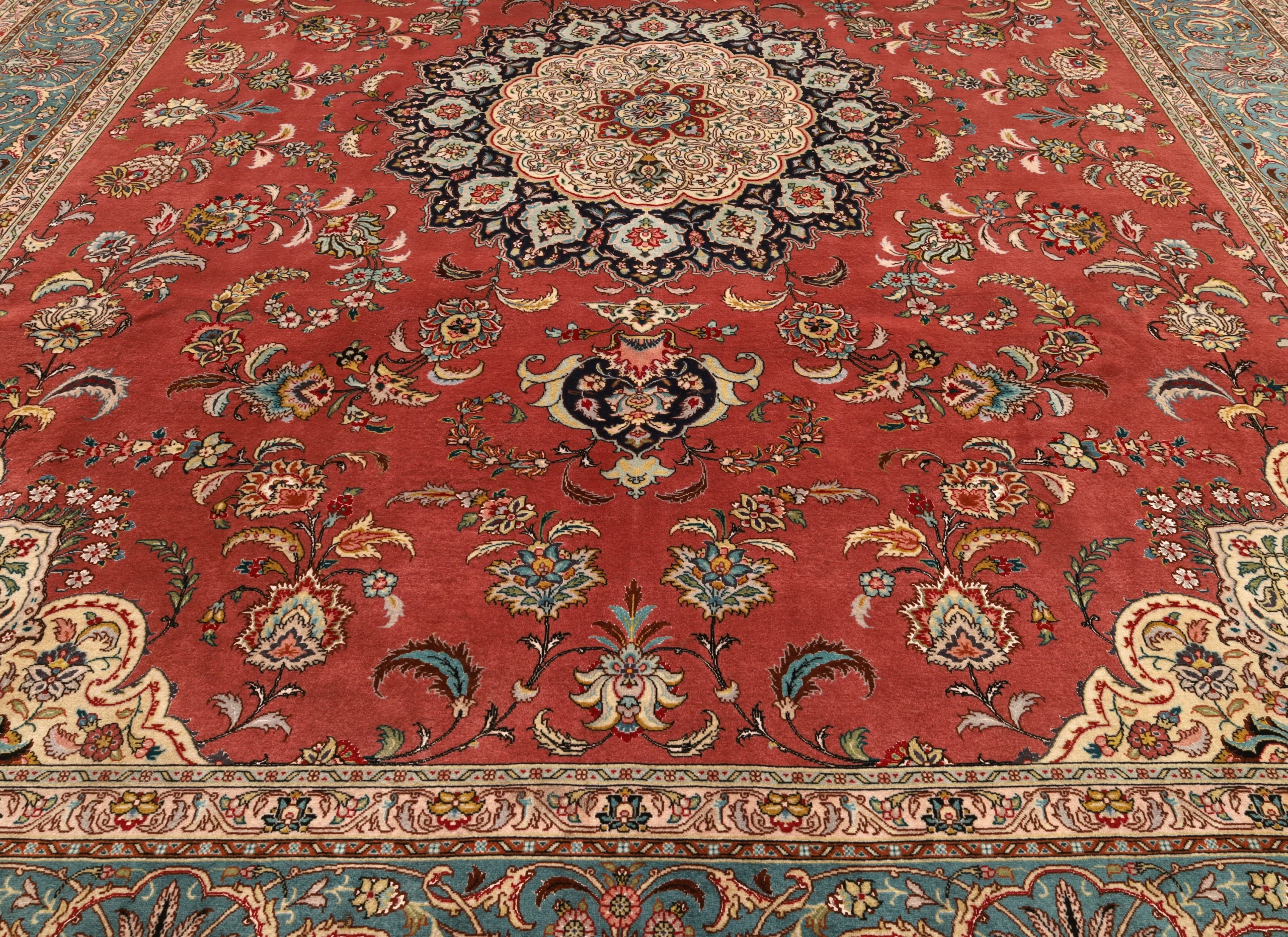 Alternative view of Hand-Knotted Tabriz Persian Rug, 308 × 249 cm, Wool & Silk