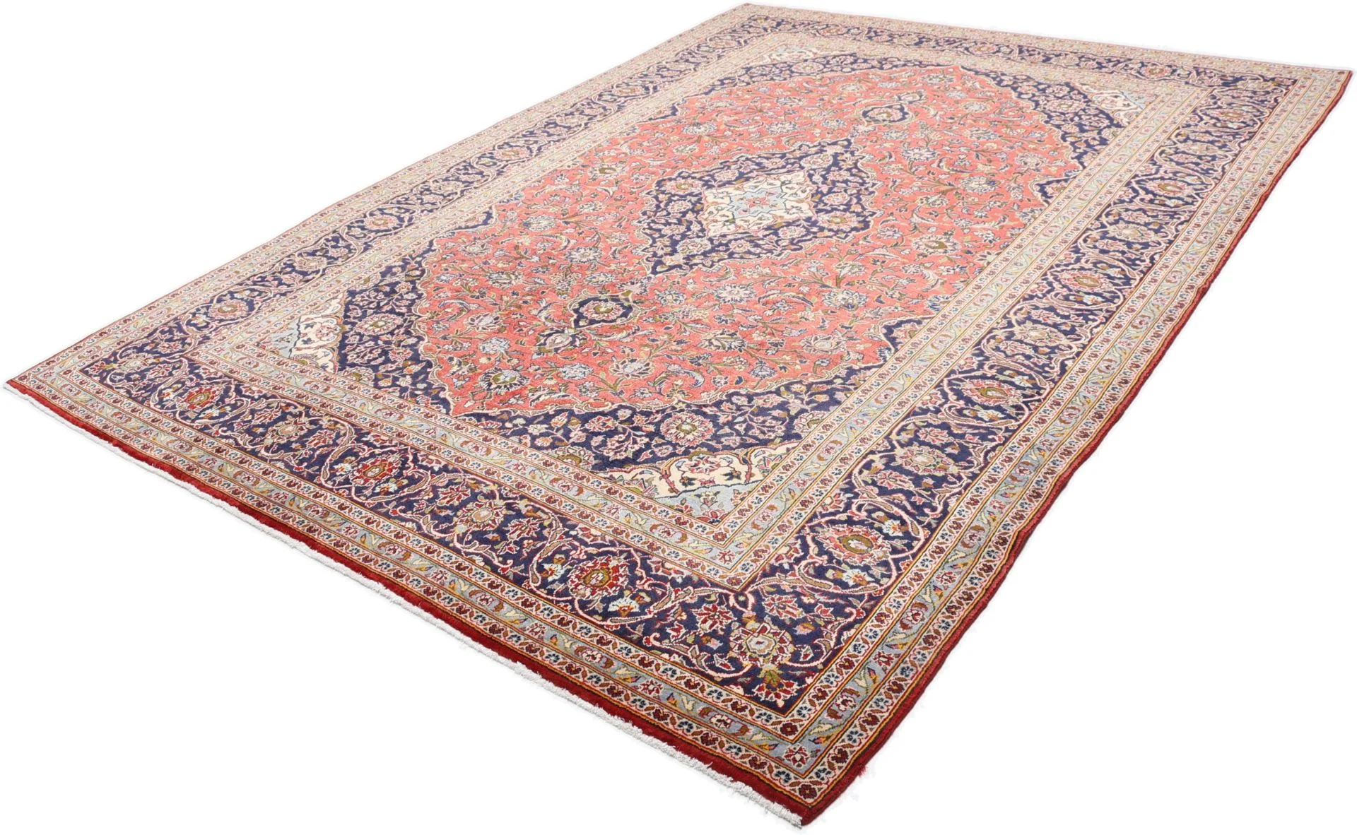 Hand-Knotted Kashan Persian Rug, 255 × 360 cm, Wool - Image 3