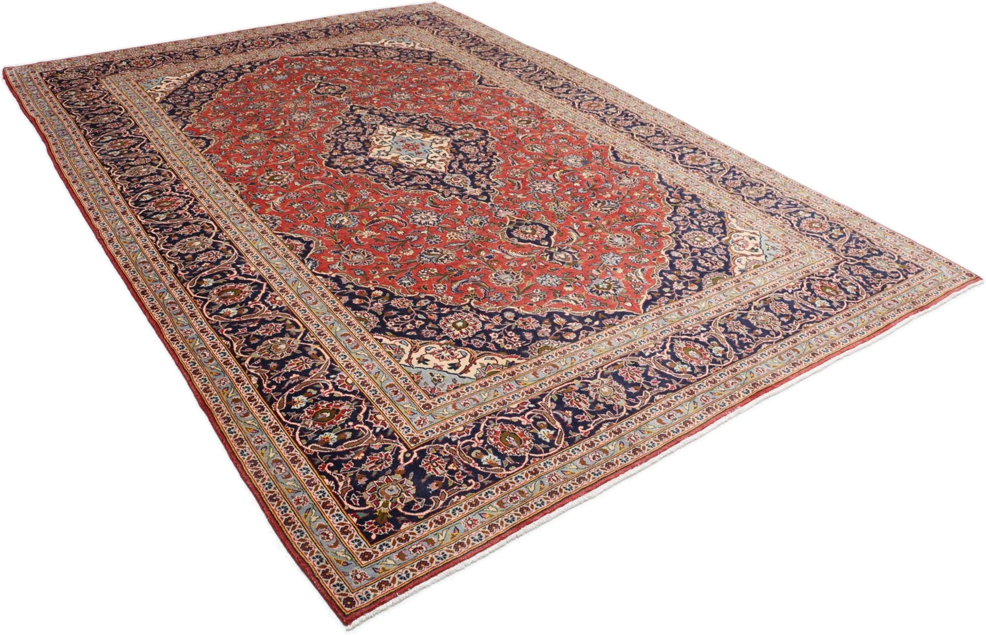 Hand-Knotted Kashan Persian Rug, 255 × 360 cm, Wool - Image 4