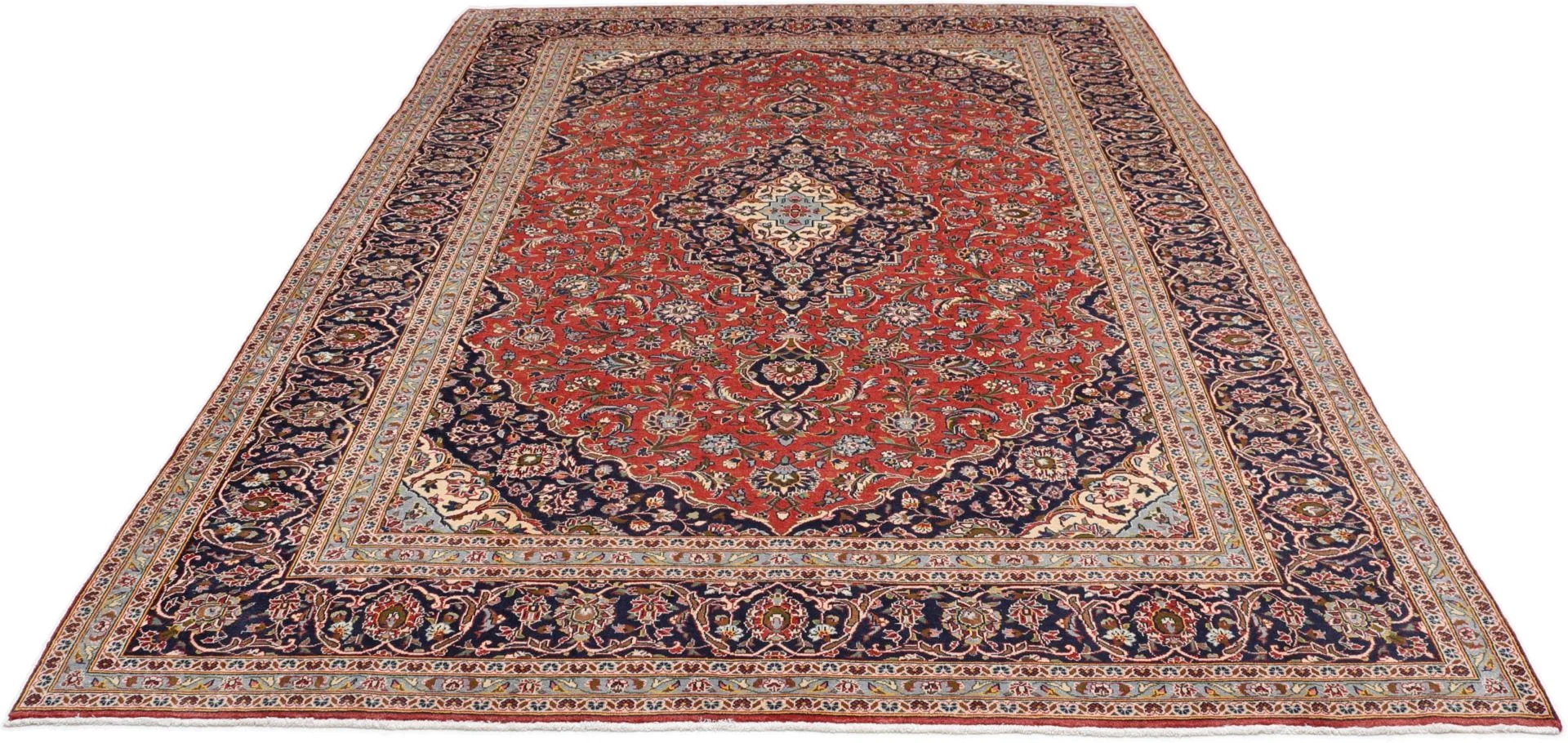 Hand-Knotted Kashan Persian Rug, 255 × 360 cm, Wool - Image 7