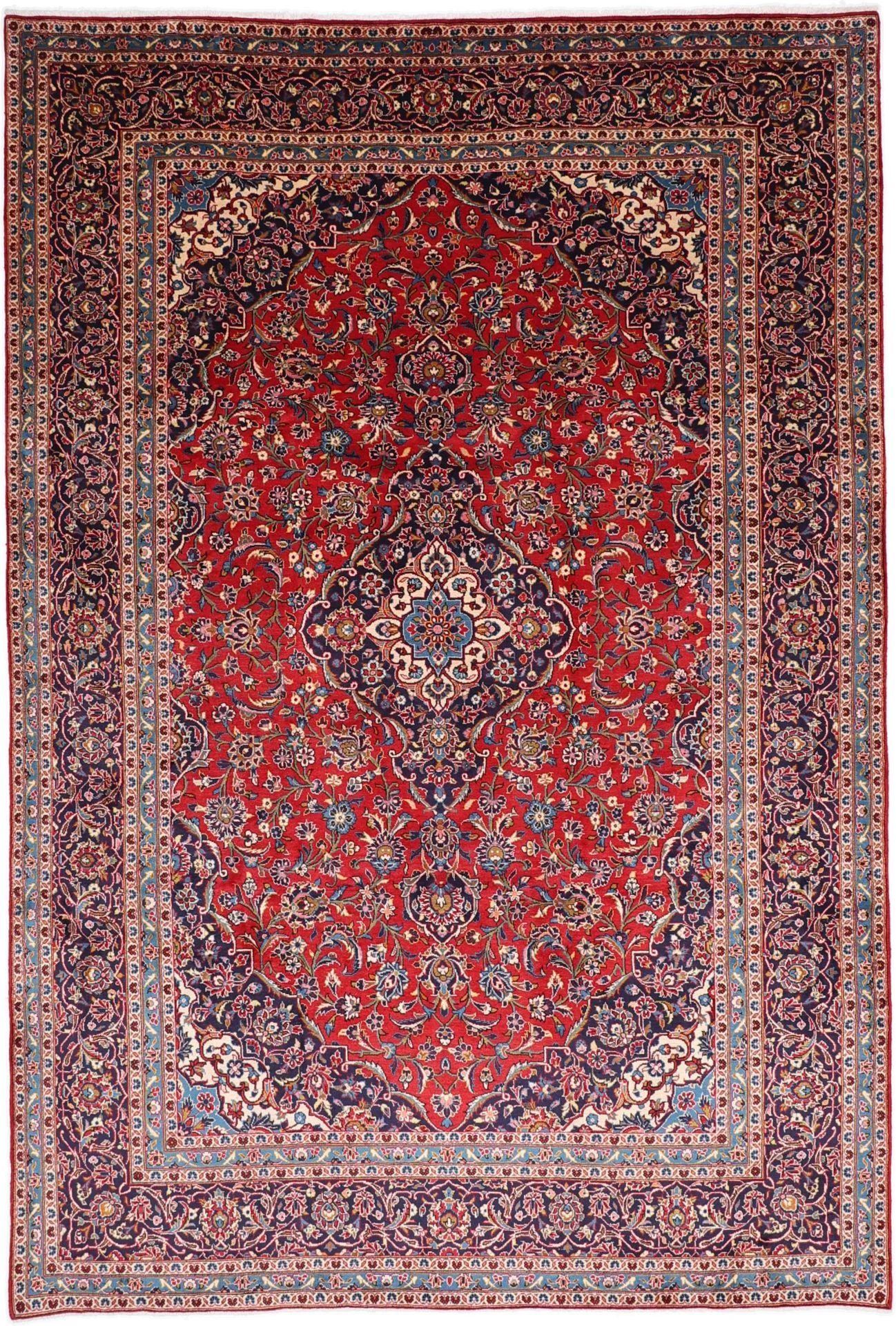 Hand-Knotted Kashan Persian Rug, 247 × 360 cm, Wool