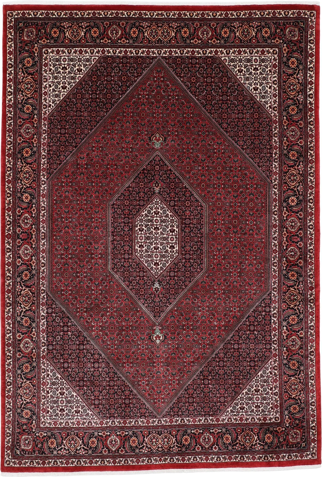 Hand-Knotted Bijar Persian Rug, 203 × 295 cm, Wool & Silk