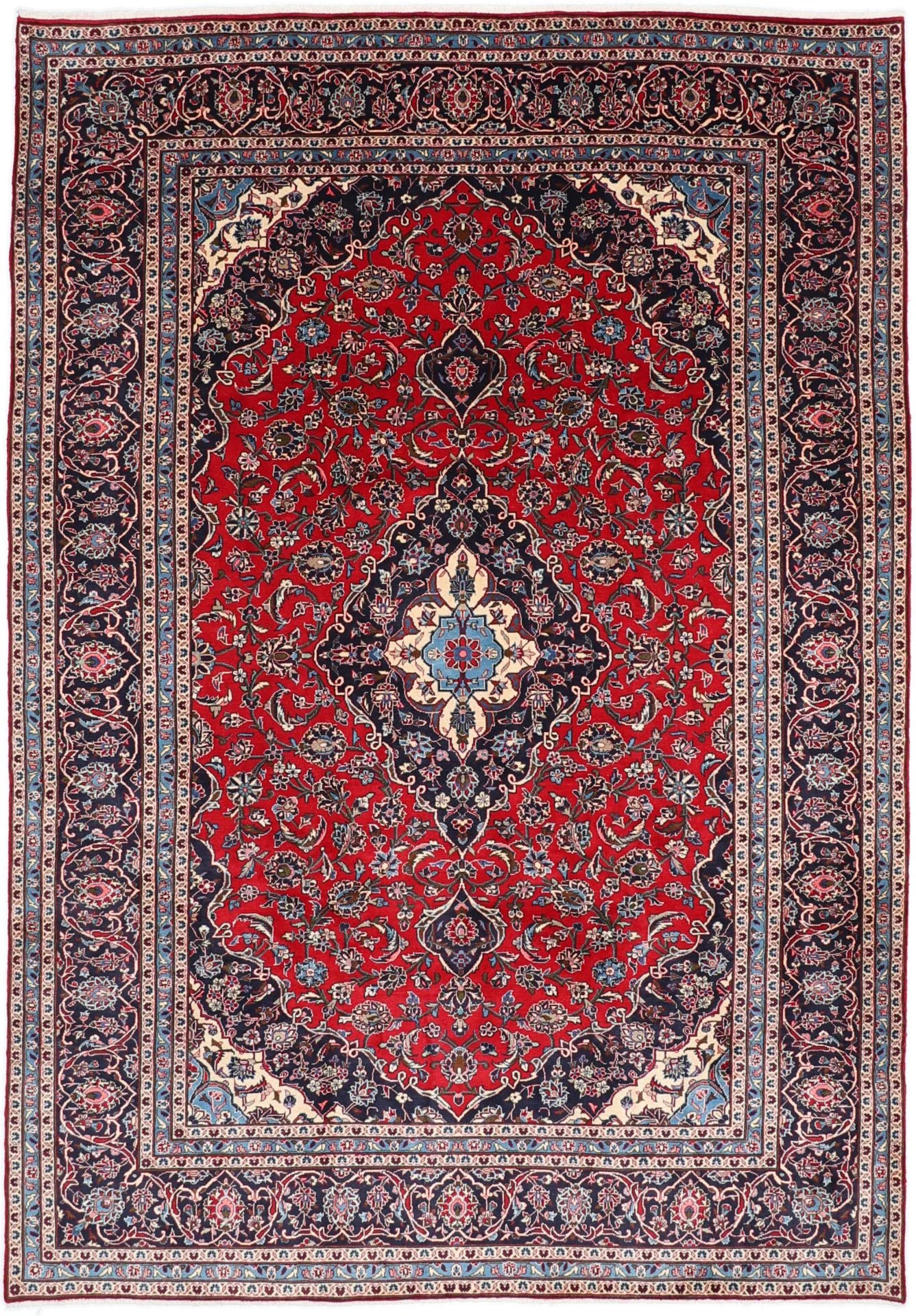 Hand-Knotted Kashan Persian Rug, 245 × 350 cm, Wool