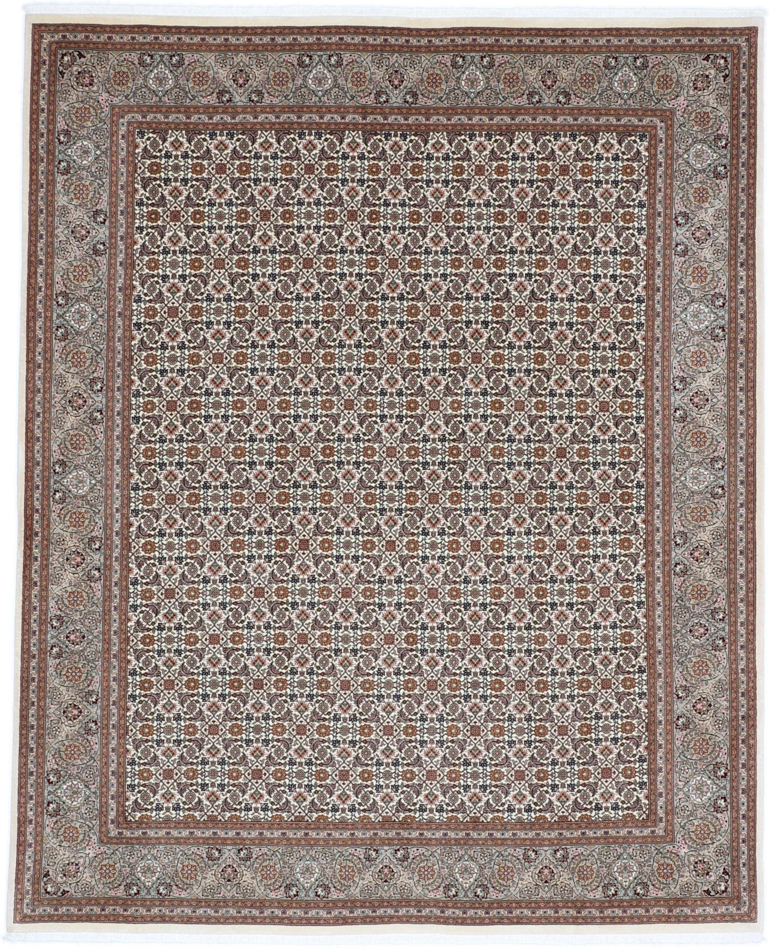 Wool & Silk Tabriz Persian Rug 202 × 246 cm, hand-knotted