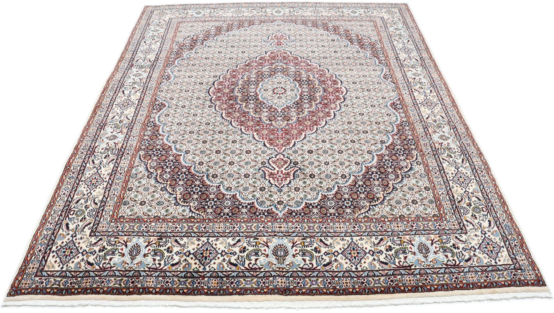 Alternative view of Hand-Knotted Moud Persian Rug, 195 × 255 cm, Wool