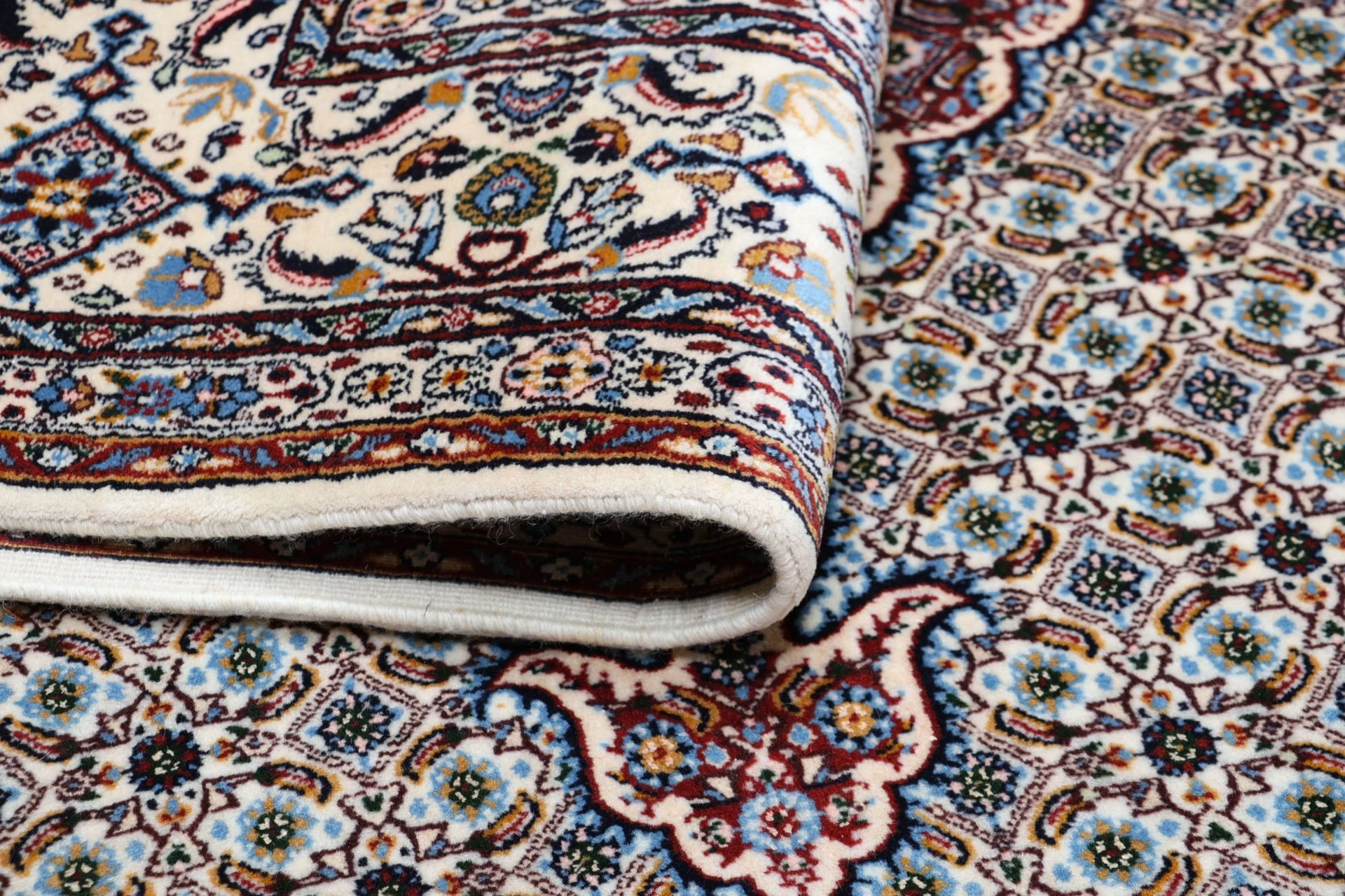 Hand-Knotted Moud Persian Rug, 195 × 255 cm, Wool - Image 10