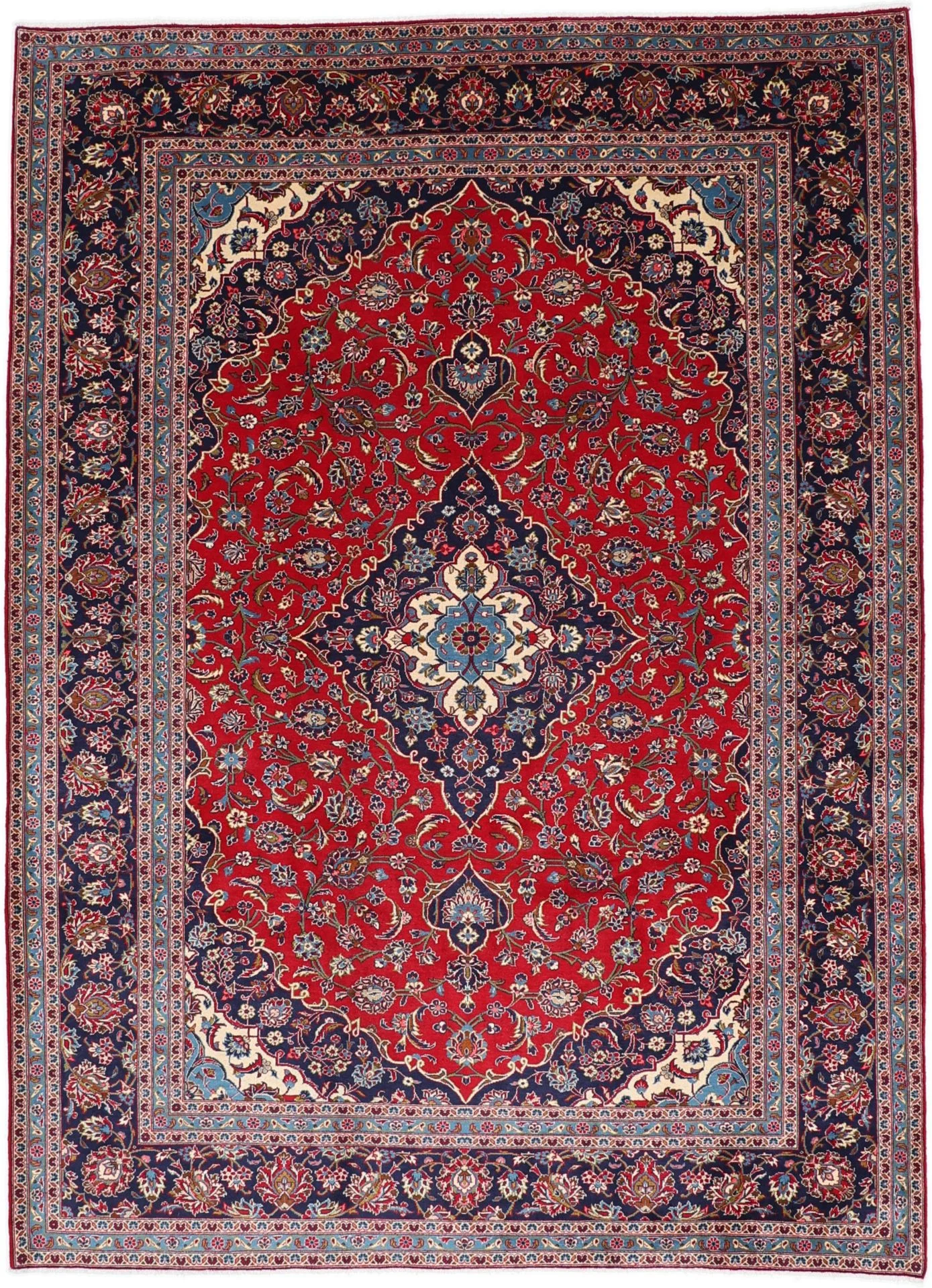 Hand-Knotted Kashan Persian Rug, 252 × 345 cm, Wool