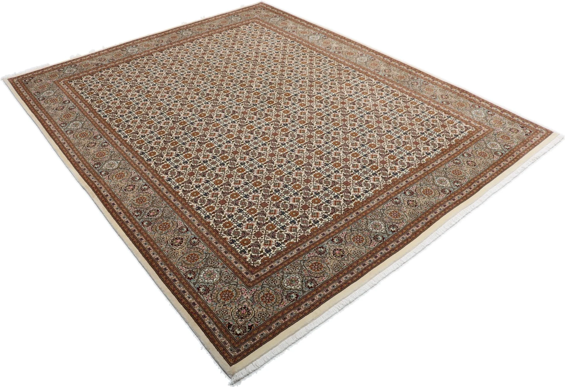 Wool & Silk Tabriz Persian Rug 202 × 246 cm, hand-knotted - Image 4