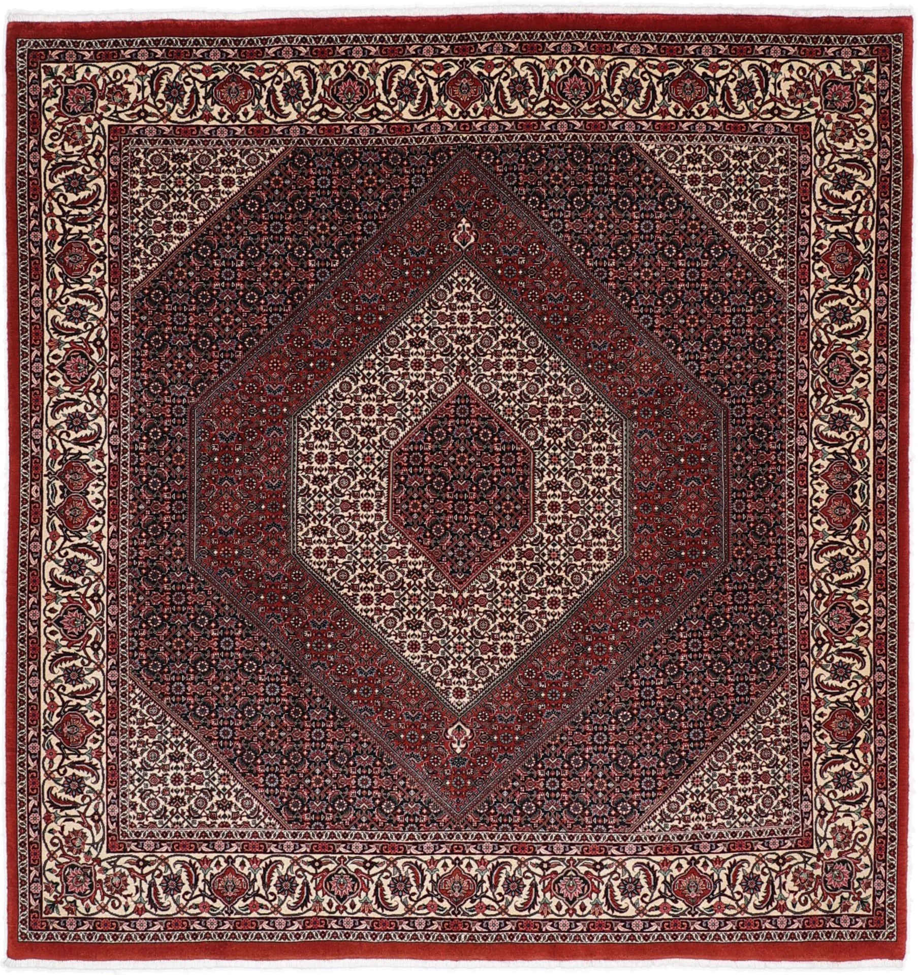 Hand-Knotted Bijar Persian Rug, 205 × 215 cm, Wool & Silk