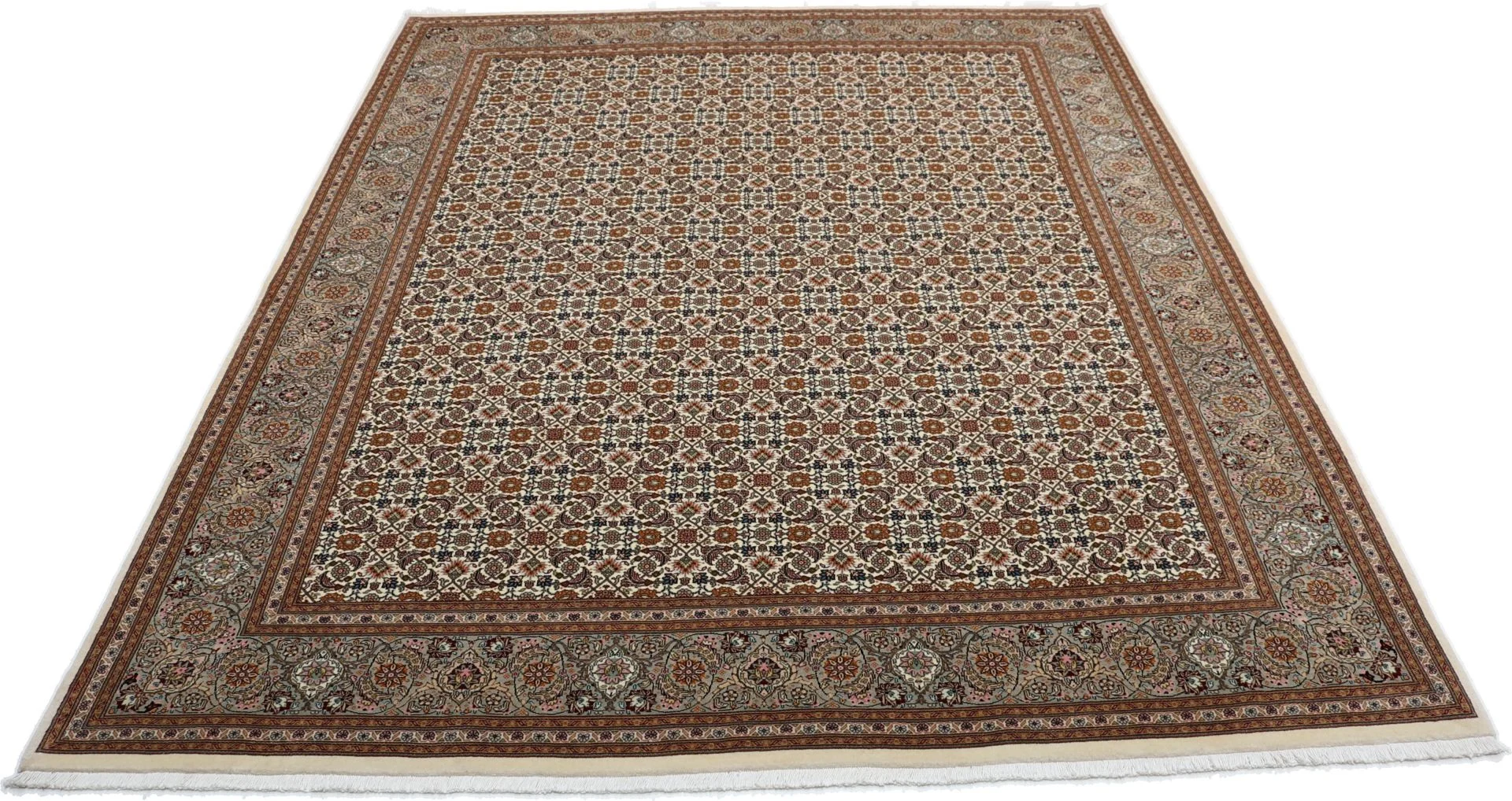 Wool & Silk Tabriz Persian Rug 202 × 246 cm, hand-knotted - Image 8