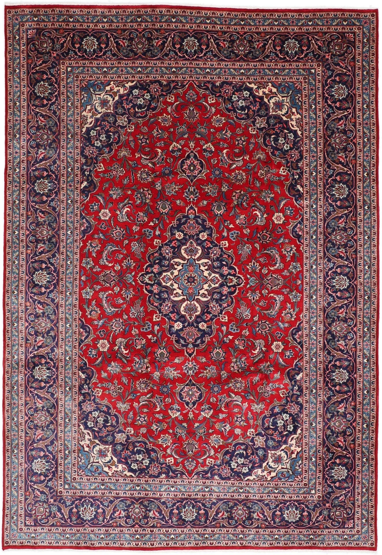 Hand-Knotted Kashan Persian Rug, 243 × 352 cm, Wool