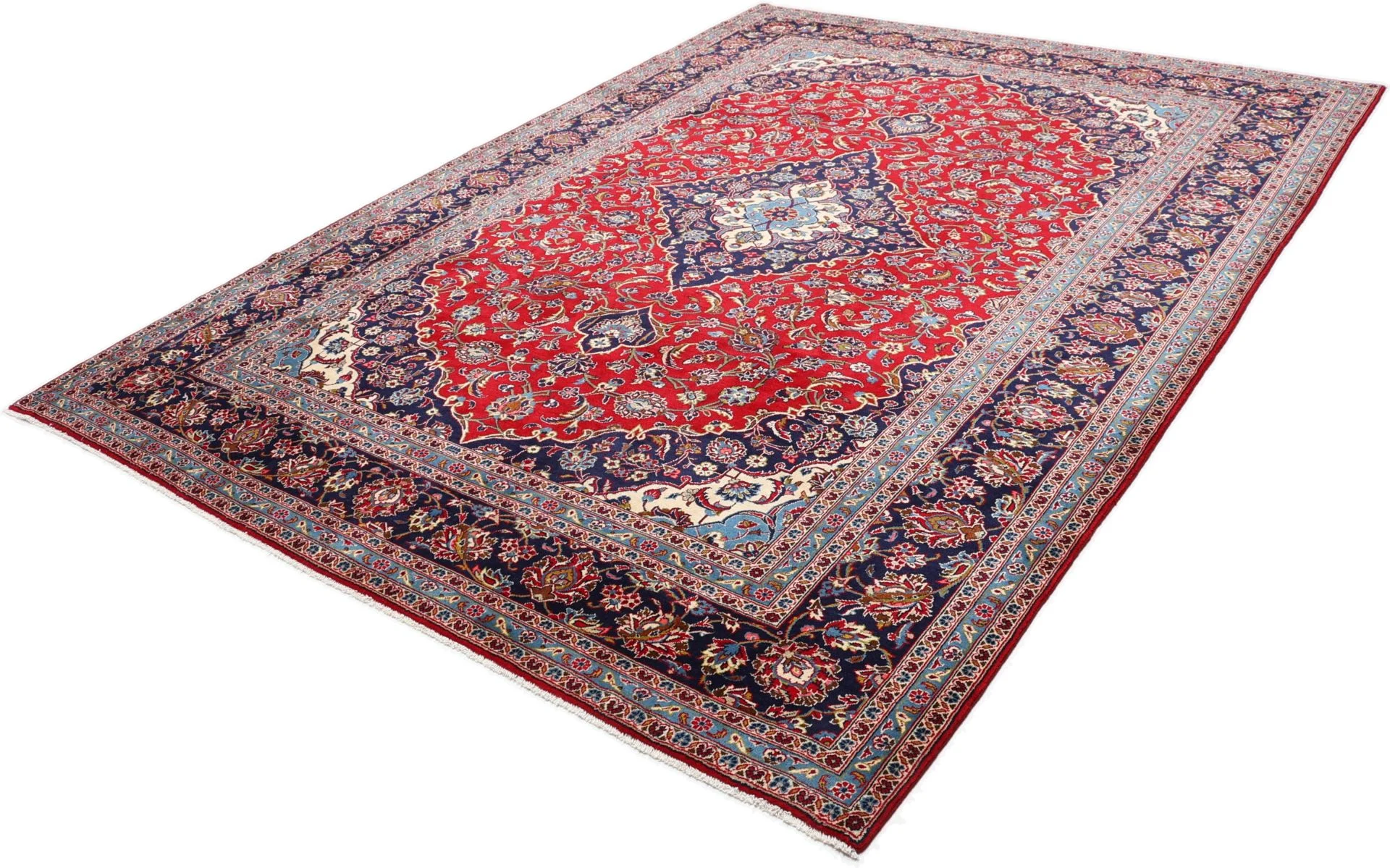 Hand-Knotted Kashan Persian Rug, 252 × 345 cm, Wool - Image 3