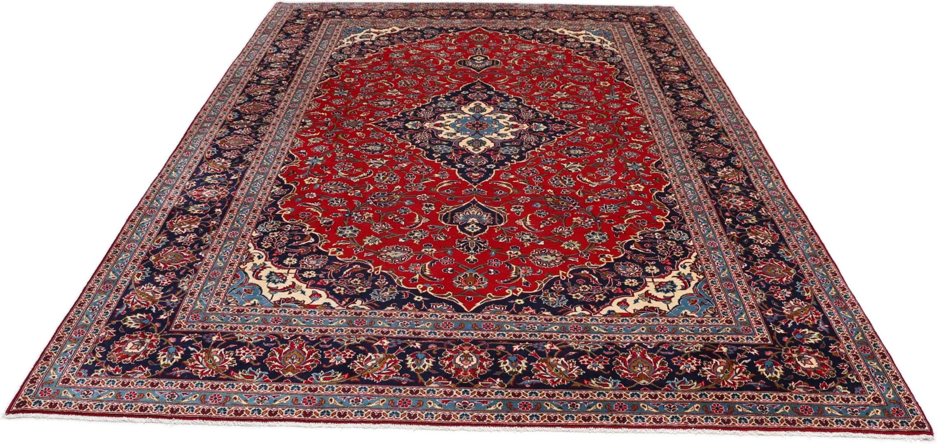 Hand-Knotted Kashan Persian Rug, 252 × 345 cm, Wool - Image 7