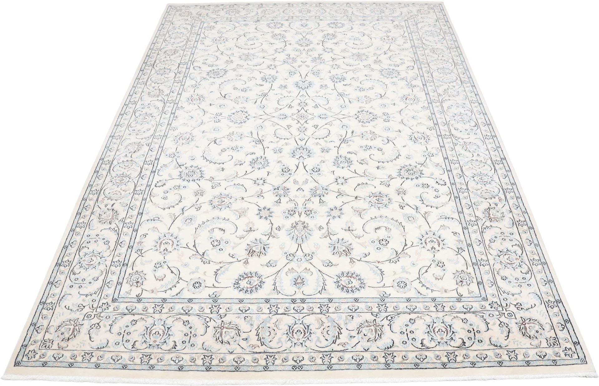Alternative view of Hand-Knotted Nain Persian Rug, 202 × 295 cm, Wool & Silk