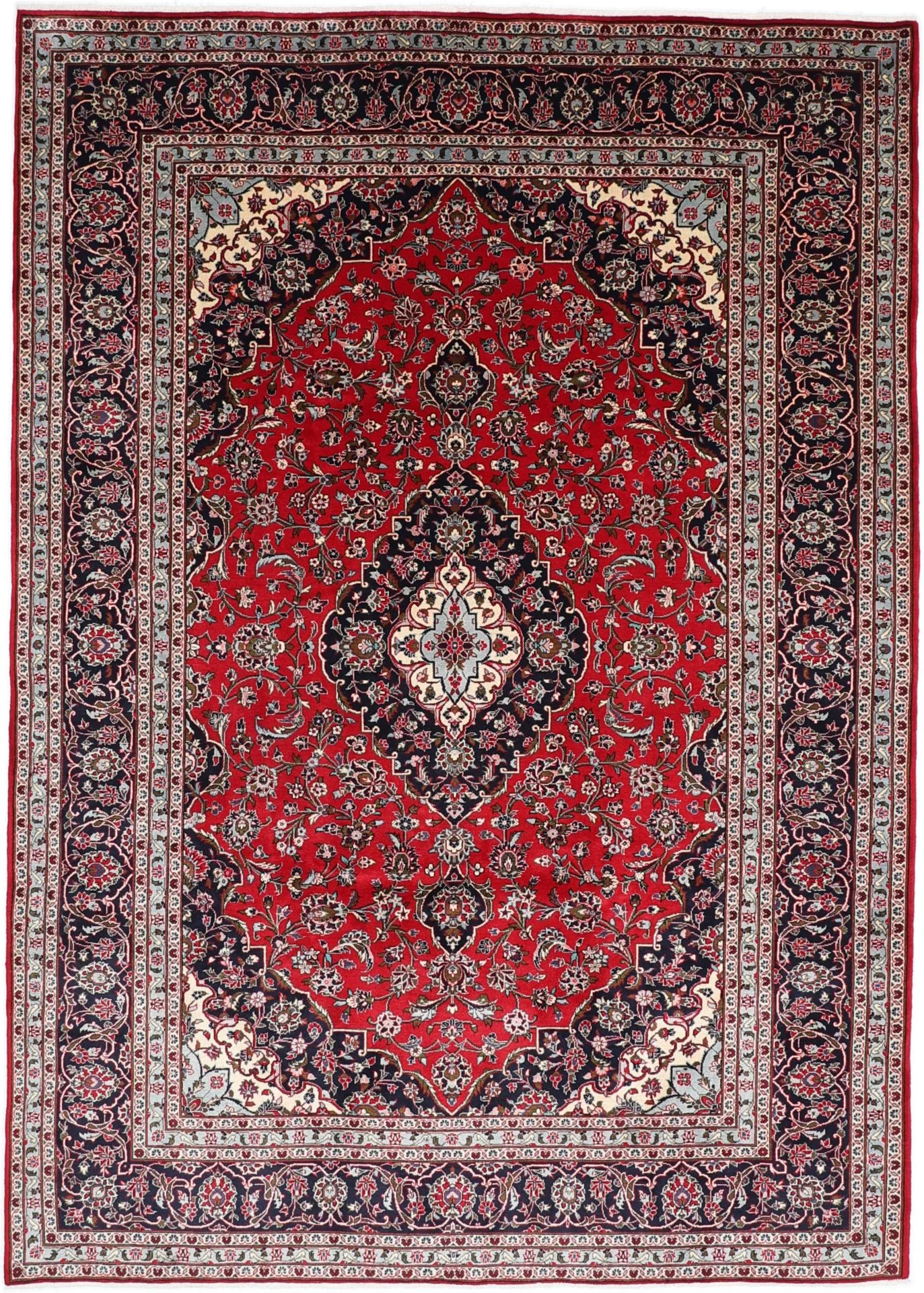 Hand-Knotted Kashan Persian Rug, 245 × 345 cm, Wool