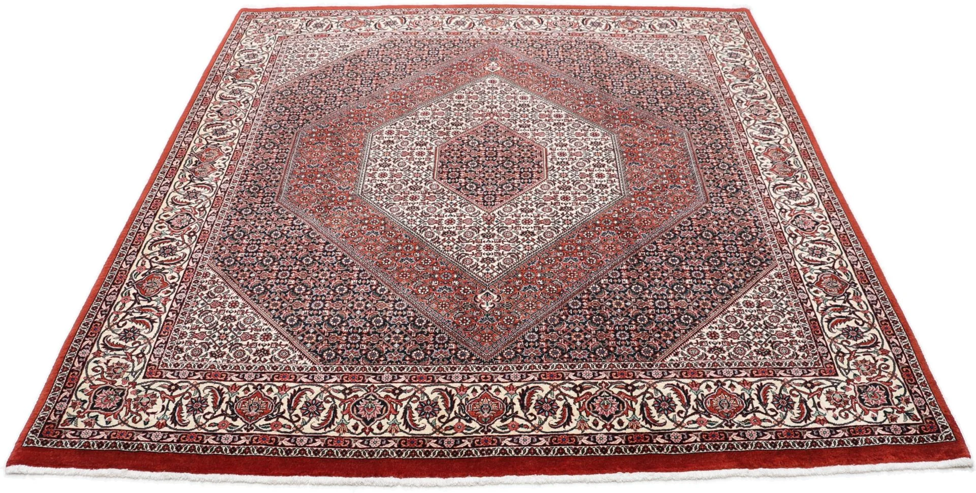 Alternative view of Hand-Knotted Bijar Persian Rug, 205 × 215 cm, Wool & Silk