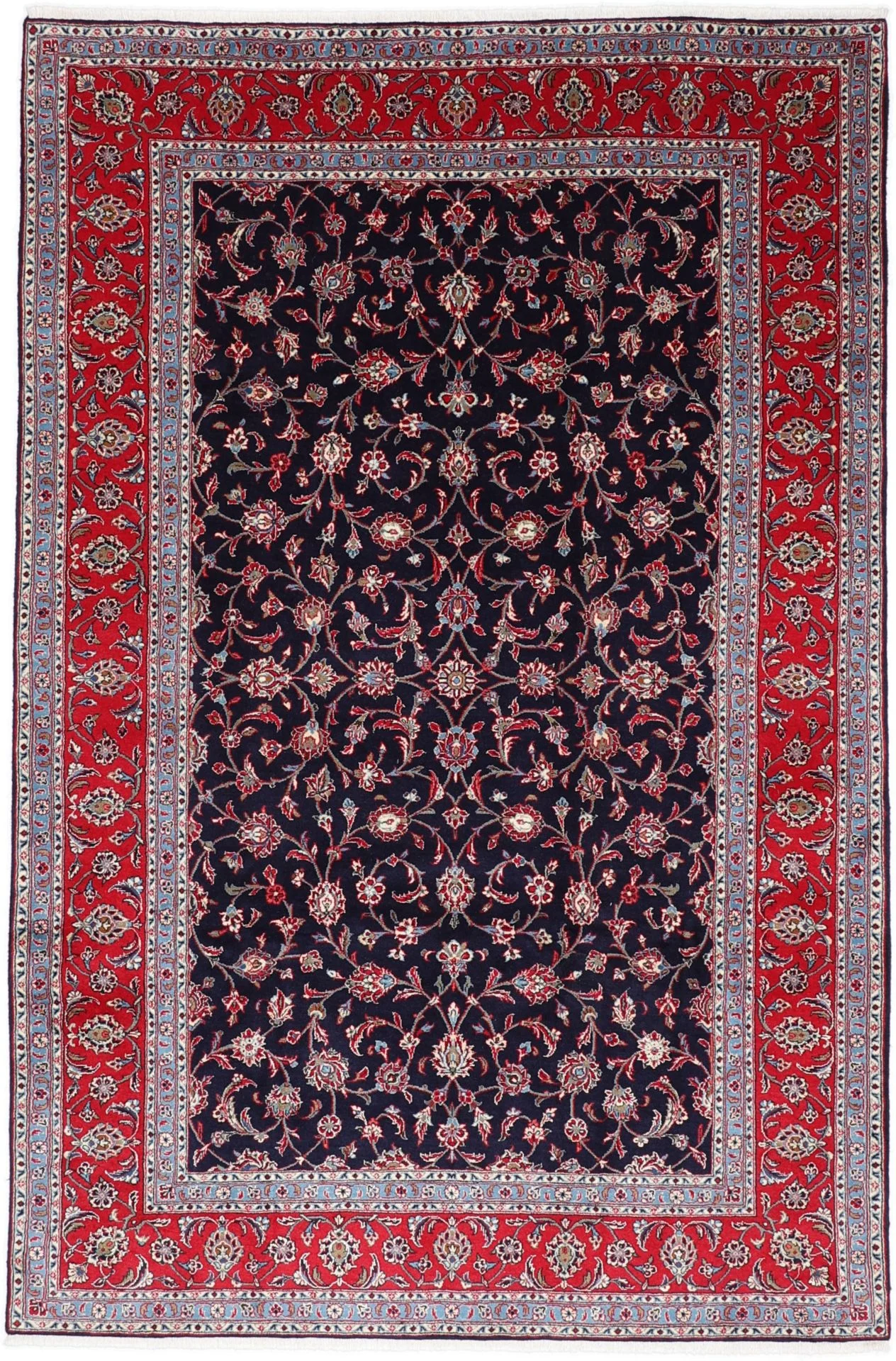 Kashan Persian Rug 197 × 299 cm in Wool & Silk, hand-knotted