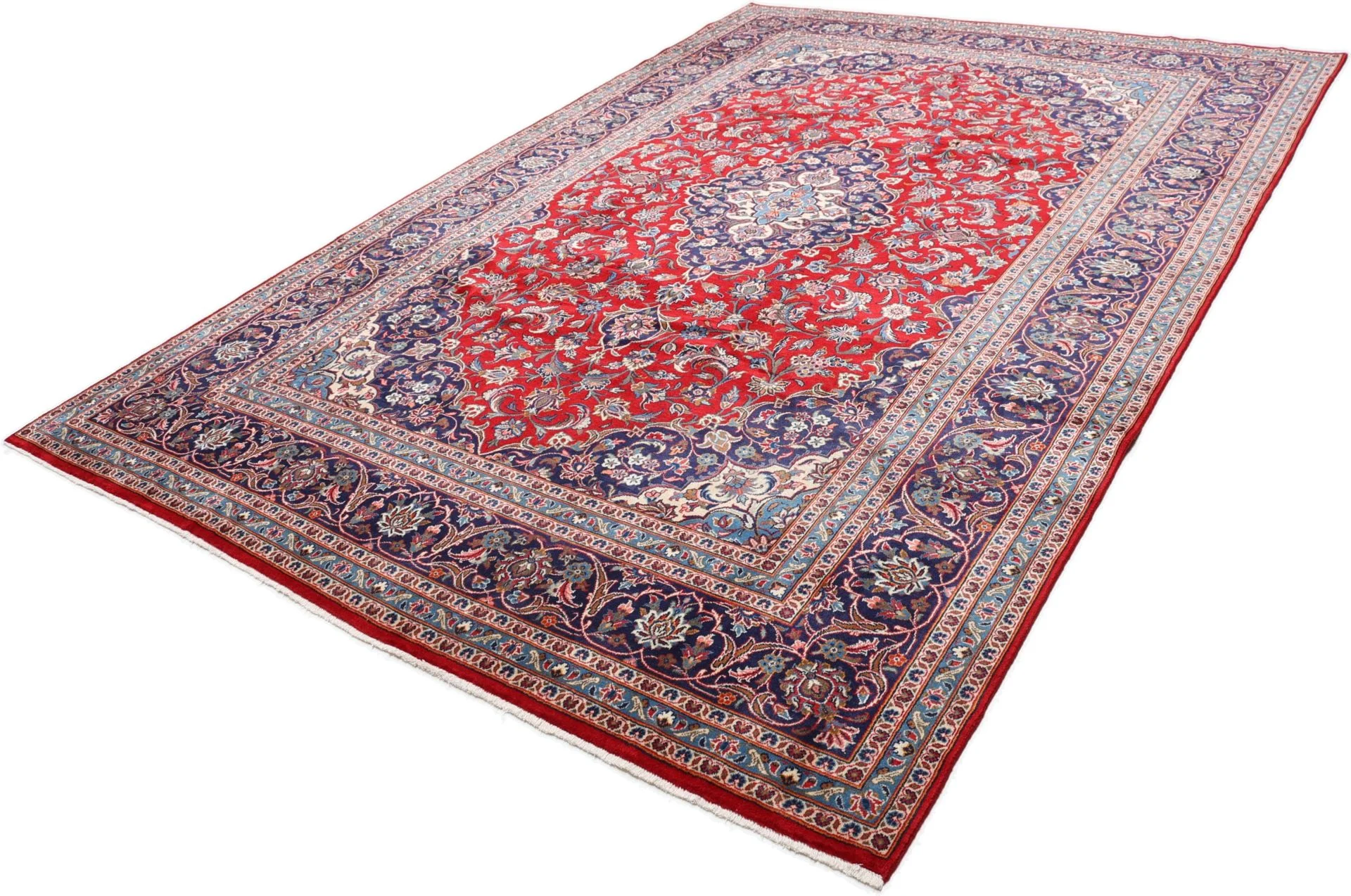 Hand-Knotted Kashan Persian Rug, 243 × 352 cm, Wool - Image 3