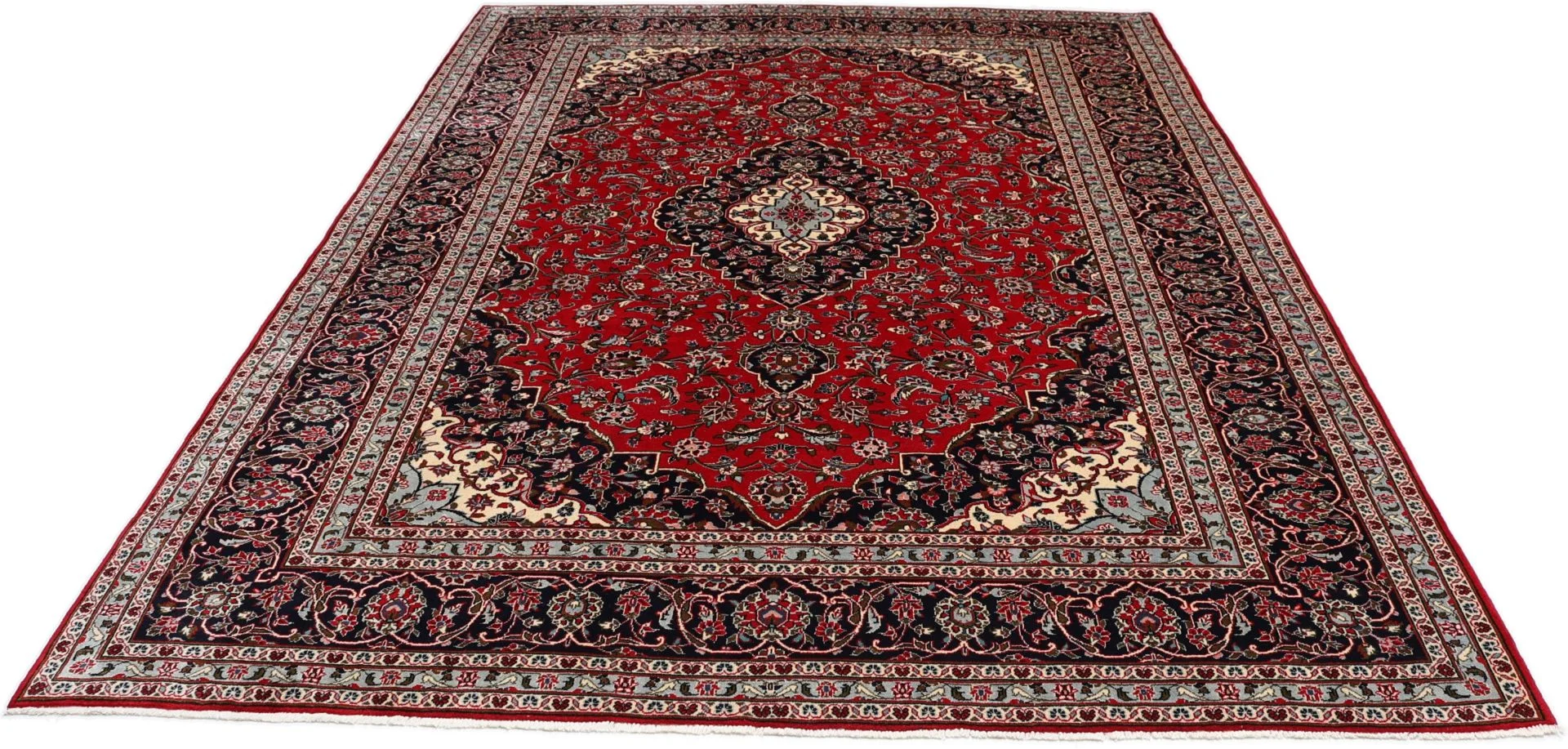 Hand-Knotted Kashan Persian Rug, 245 × 345 cm, Wool - Image 7
