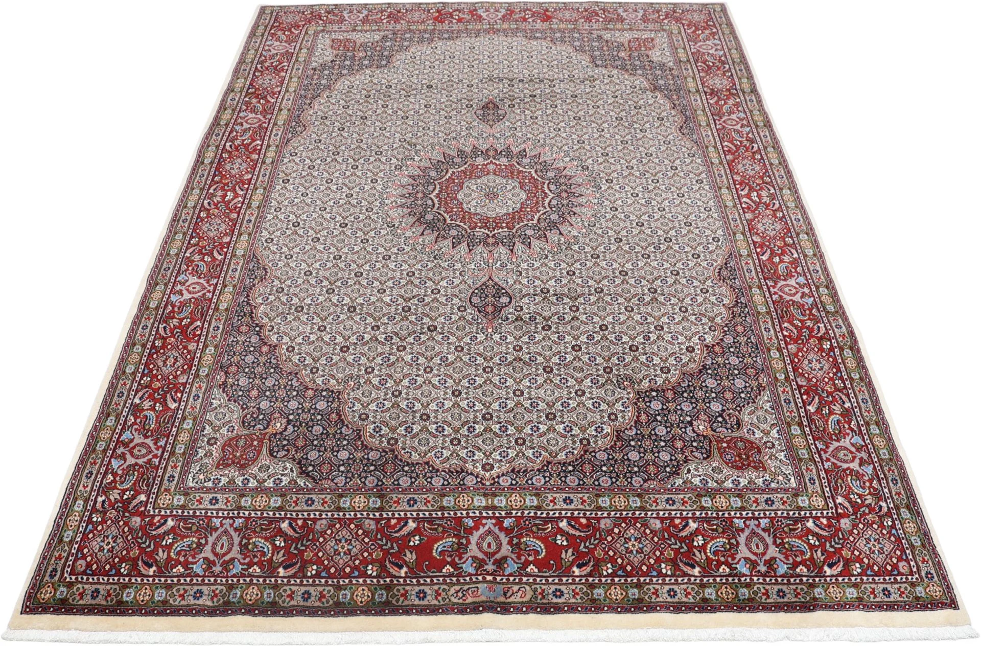 Alternative view of Hand-Knotted Moud Persian Rug, 200 × 293 cm, Wool & Silk