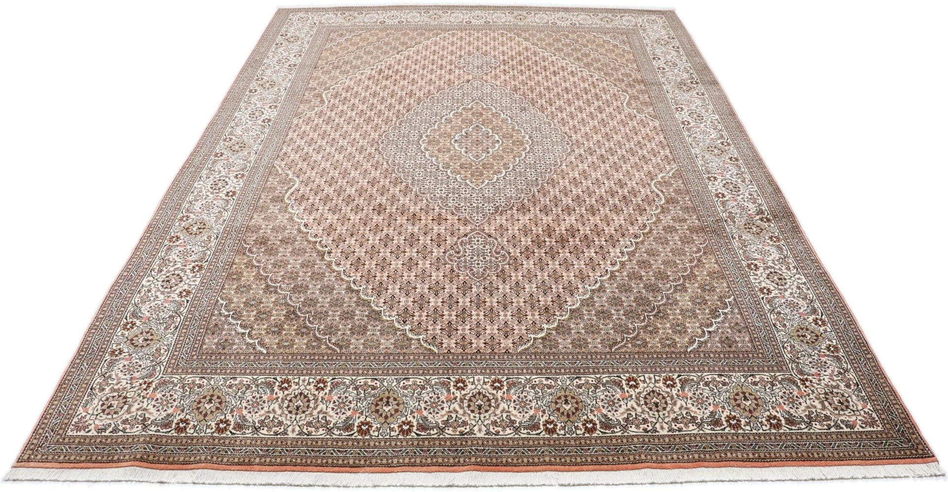 Alternative view of Wool & Silk Tabriz Persian Rug 248 × 354 cm, hand-knotted