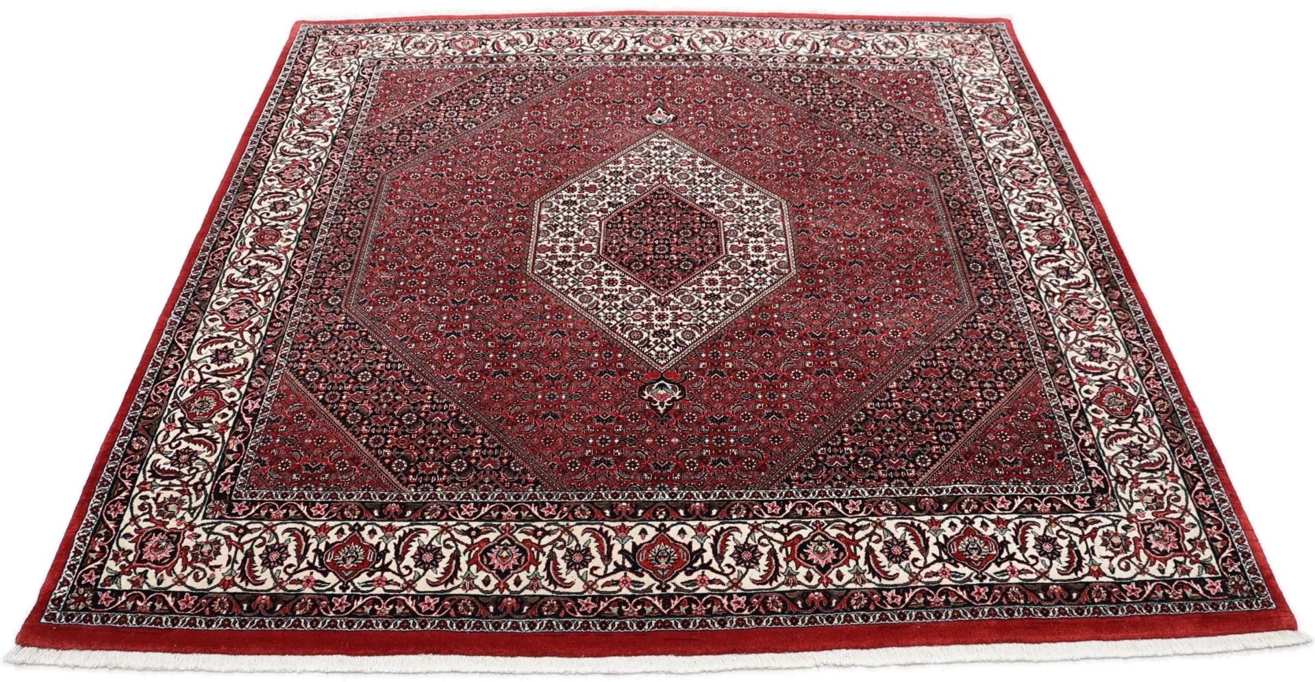 Alternative view of Hand-Knotted Bijar Persian Rug, 204 × 206 cm, Wool & Silk