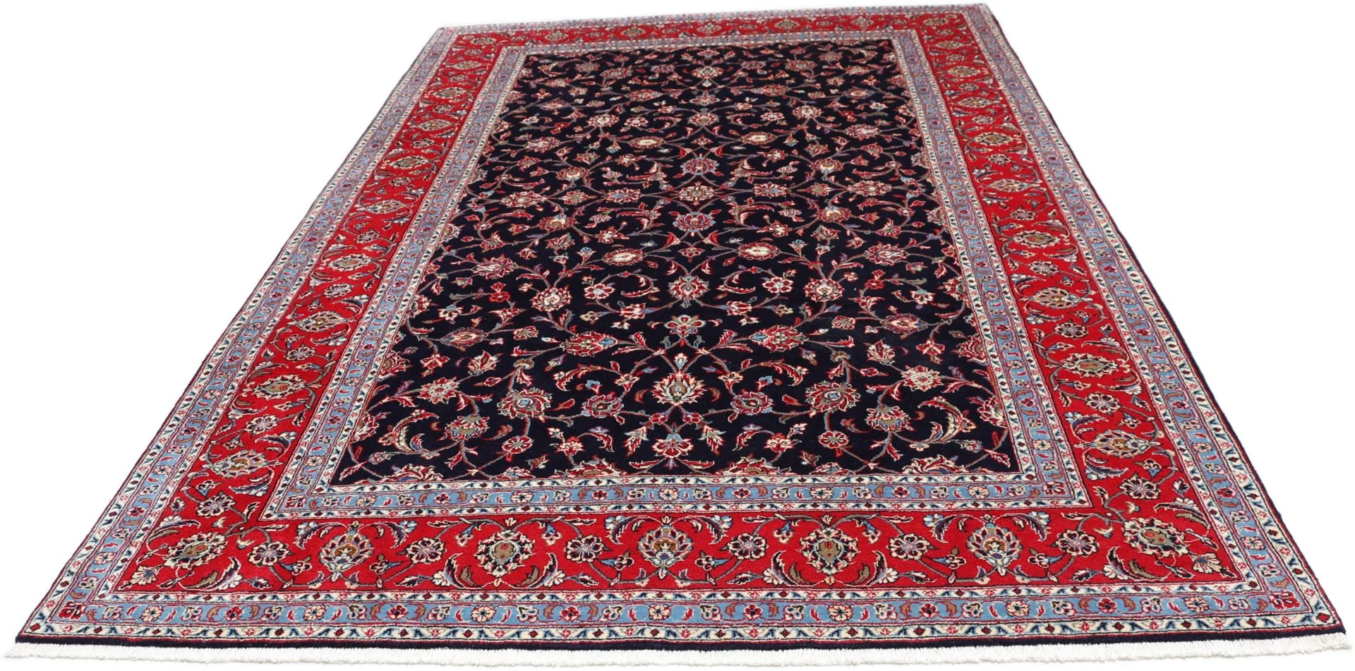 Kashan Persian Rug 197 × 299 cm in Wool & Silk, hand-knotted - Image 7