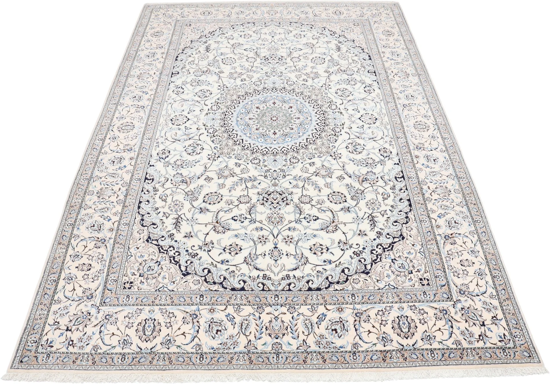 Alternative view of Wool & Silk Nain Persian Rug 186 × 280 cm, hand-knotted