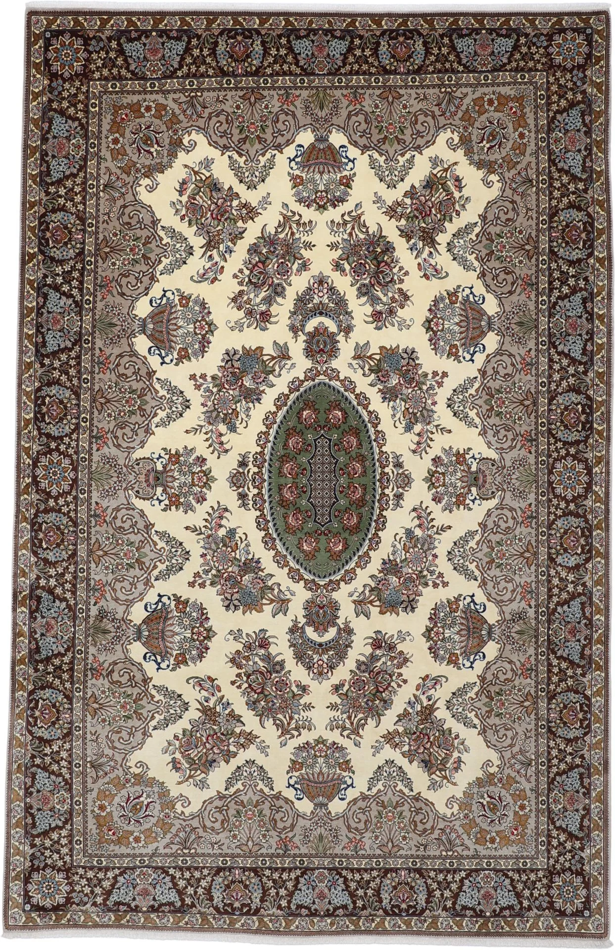 Wool Qom Persian Rug 232 × 360 cm, hand-knotted