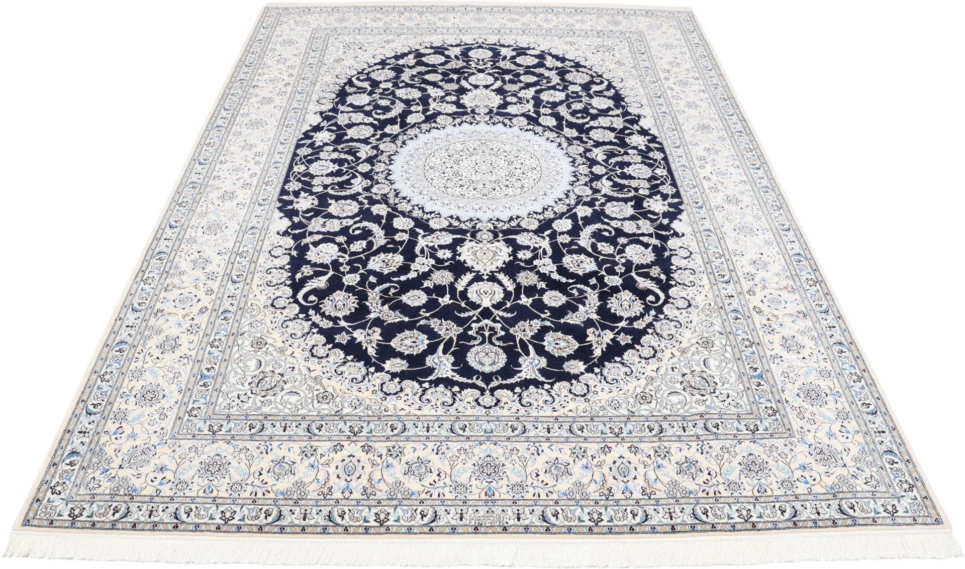 Alternative view of Hand-Knotted Nain Persian Rug, 207 × 298 cm, Wool & Silk