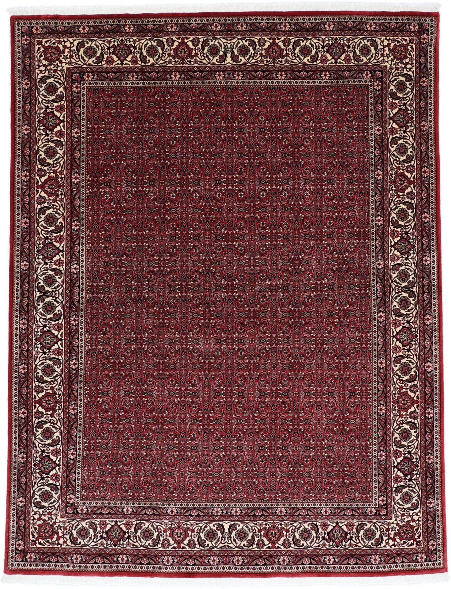 Hand-Knotted Bijar Persian Rug, 201 × 262 cm, Wool & Silk