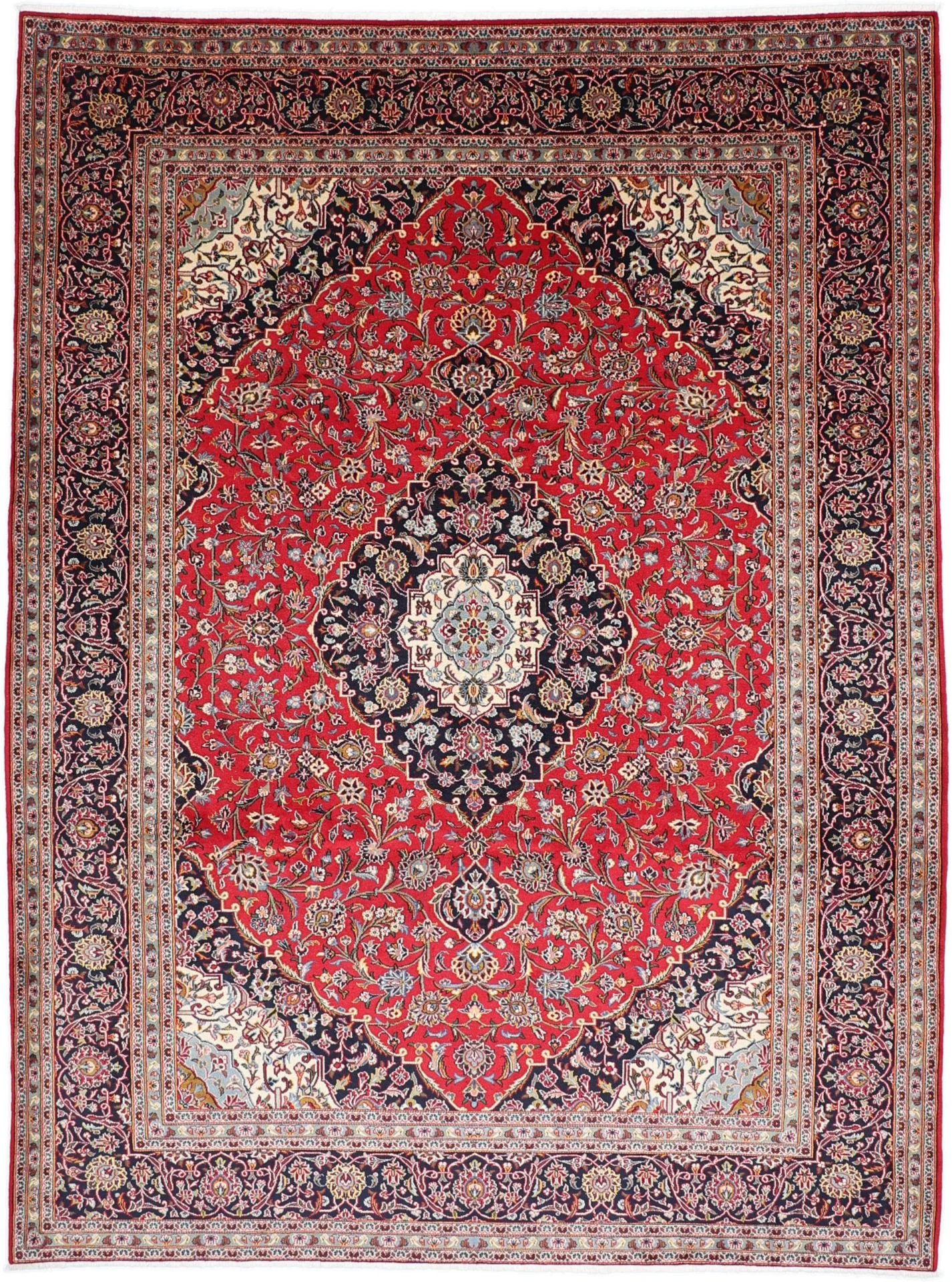 Wool Kashan Persian Rug 255 × 340 cm, hand-knotted
