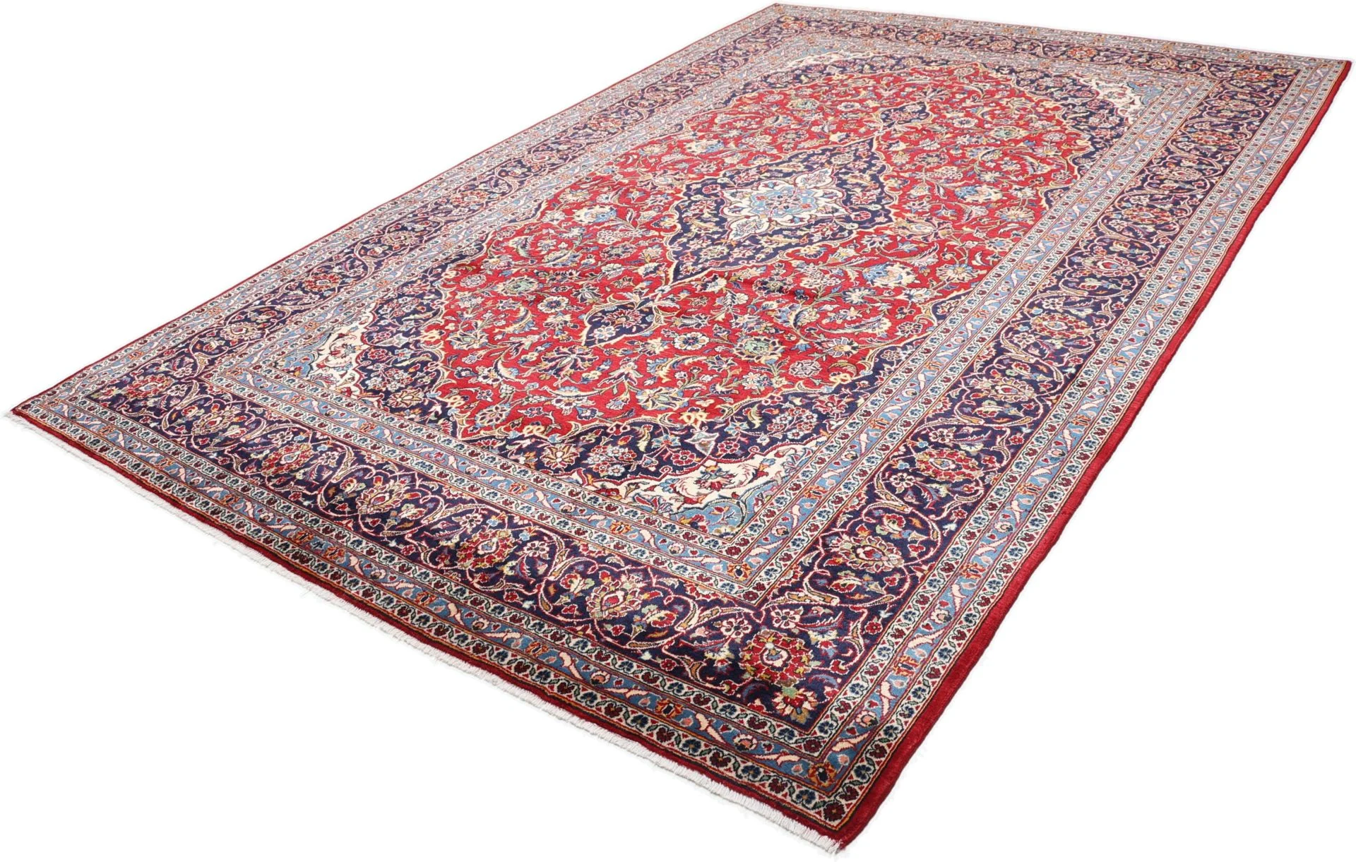 Hand-Knotted Kashan Persian Rug, 243 × 370 cm, Wool - Image 3