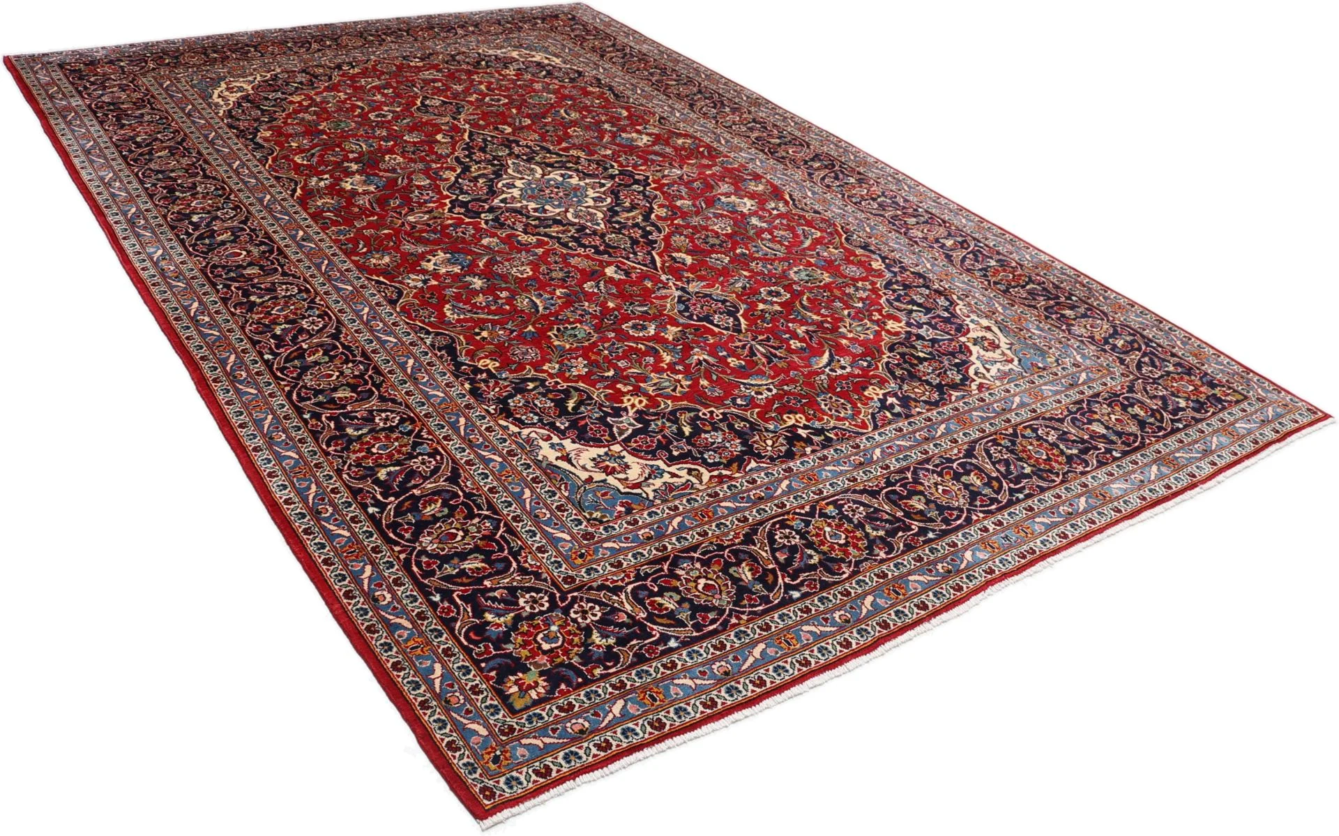 Hand-Knotted Kashan Persian Rug, 243 × 370 cm, Wool - Image 4