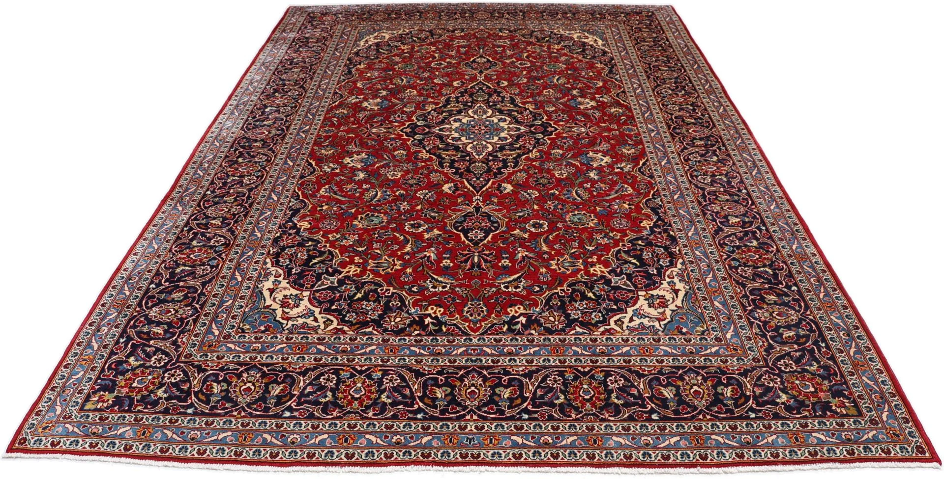 Hand-Knotted Kashan Persian Rug, 243 × 370 cm, Wool - Image 7