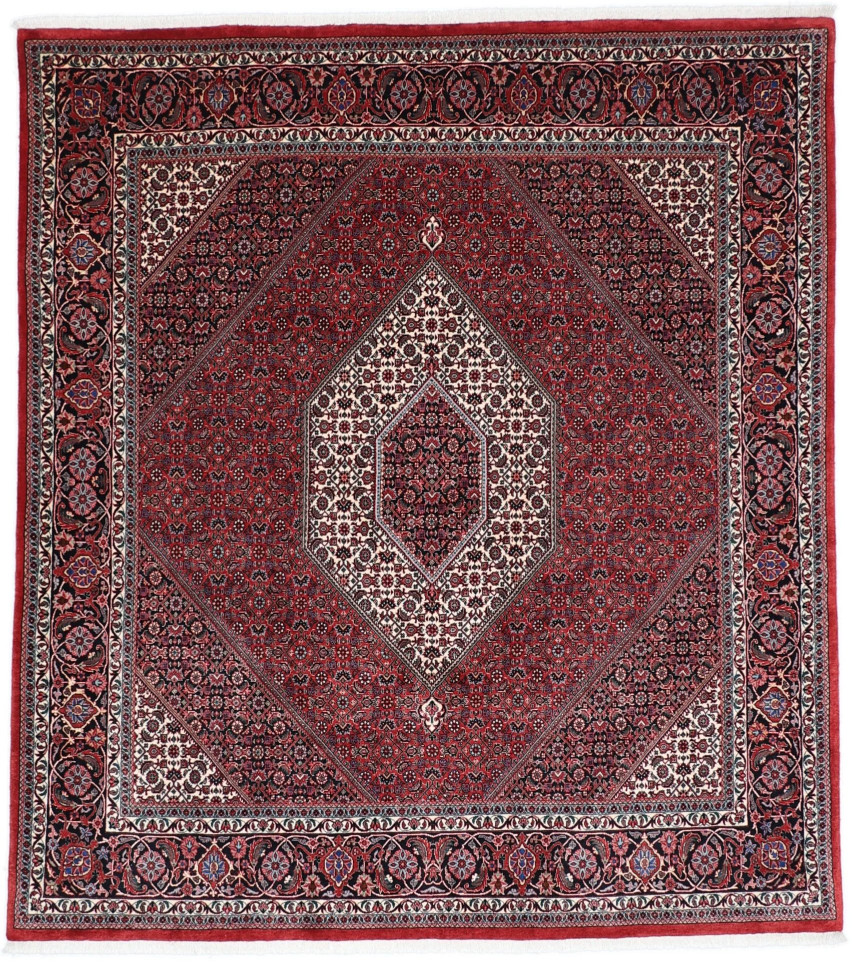 Hand-Knotted Bijar Persian Rug, 200 × 224 cm, Wool