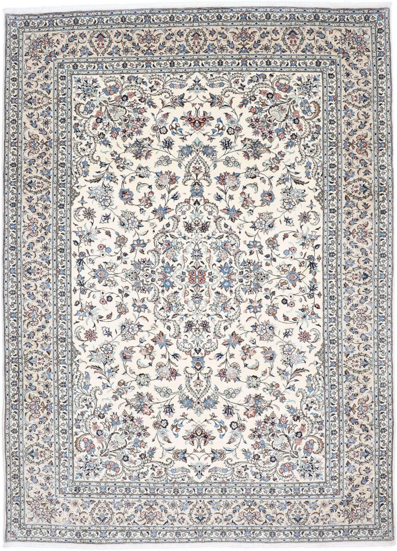 Hand-Knotted Kashan Persian Rug, 253 × 345 cm, Wool & Silk