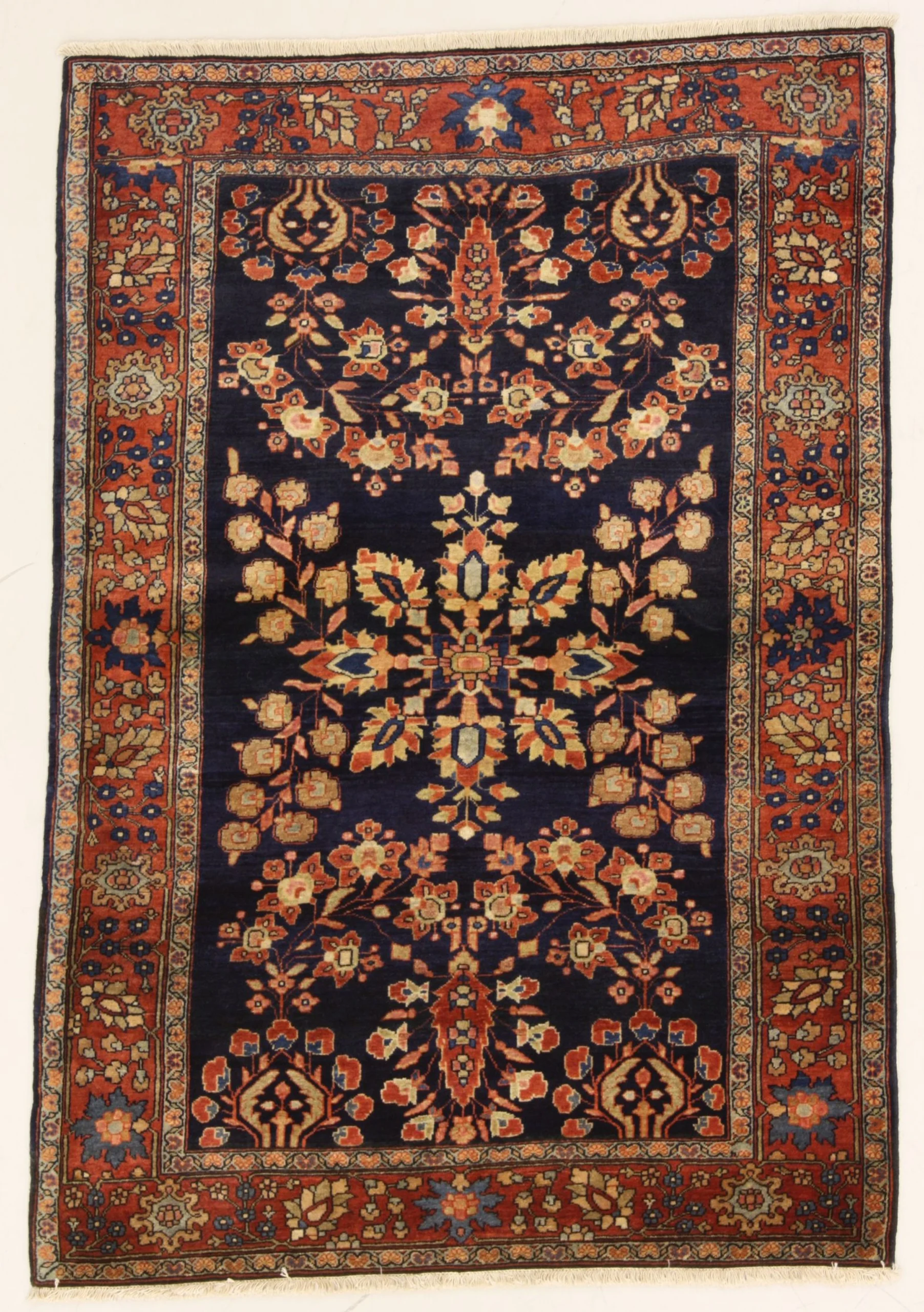 Hand-Knotted Sarouk Persian Rug, 100 × 147 cm, Wool