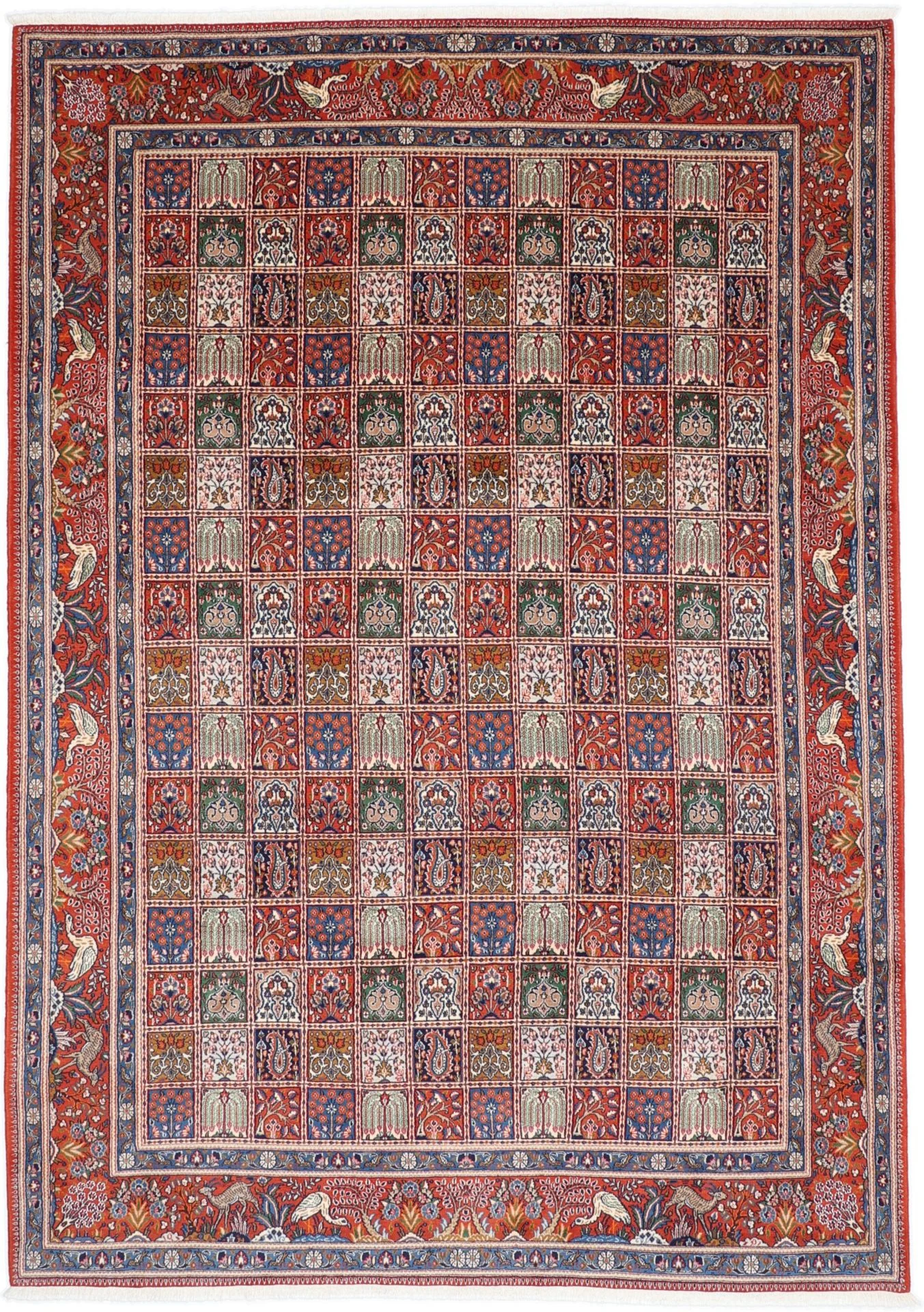 Hand-Knotted Moud Persian Rug, 242 × 350 cm, Wool