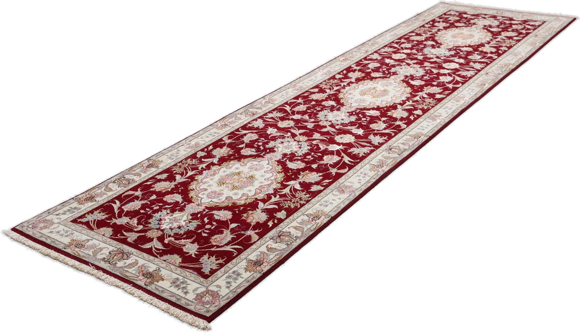 Tabriz Persian Rug 82 × 328 cm in Wool & Silk, hand-knotted - Image 3