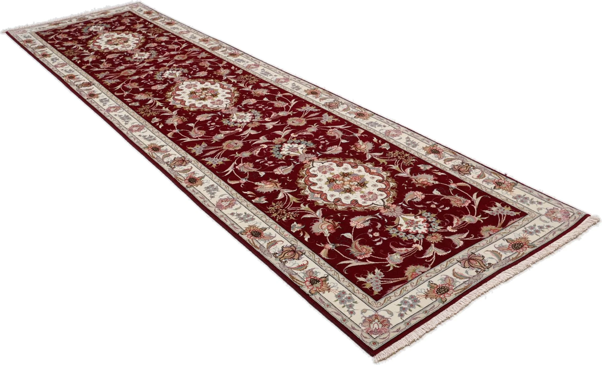 Tabriz Persian Rug 82 × 328 cm in Wool & Silk, hand-knotted - Image 4