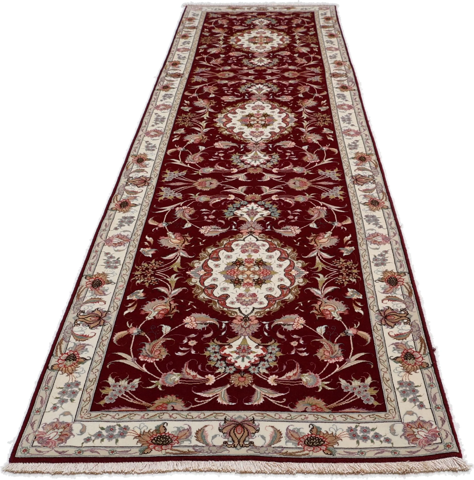 Tabriz Persian Rug 82 × 328 cm in Wool & Silk, hand-knotted - Image 8